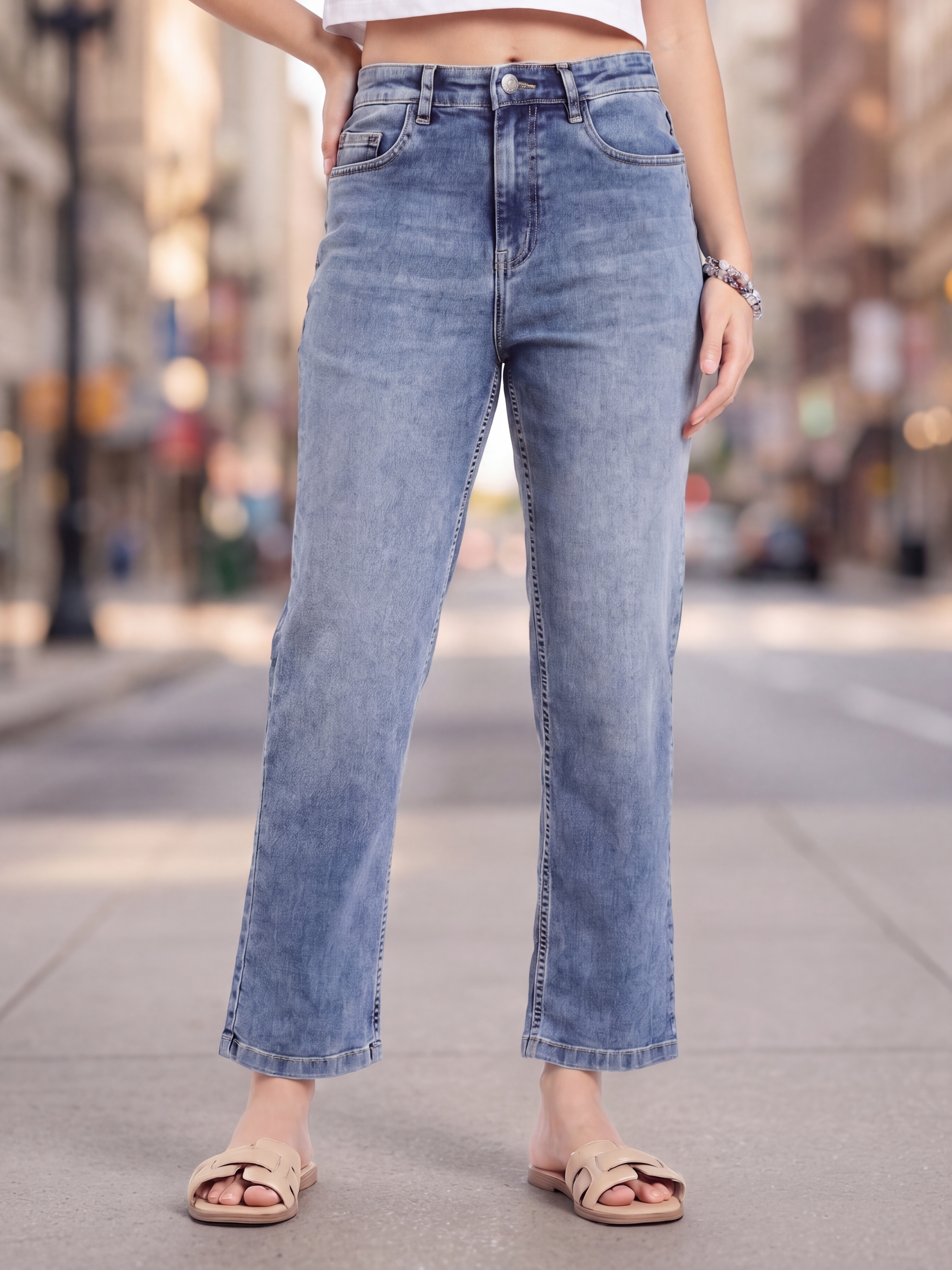 Blue 5 Pocketed Regular Fit Jeans