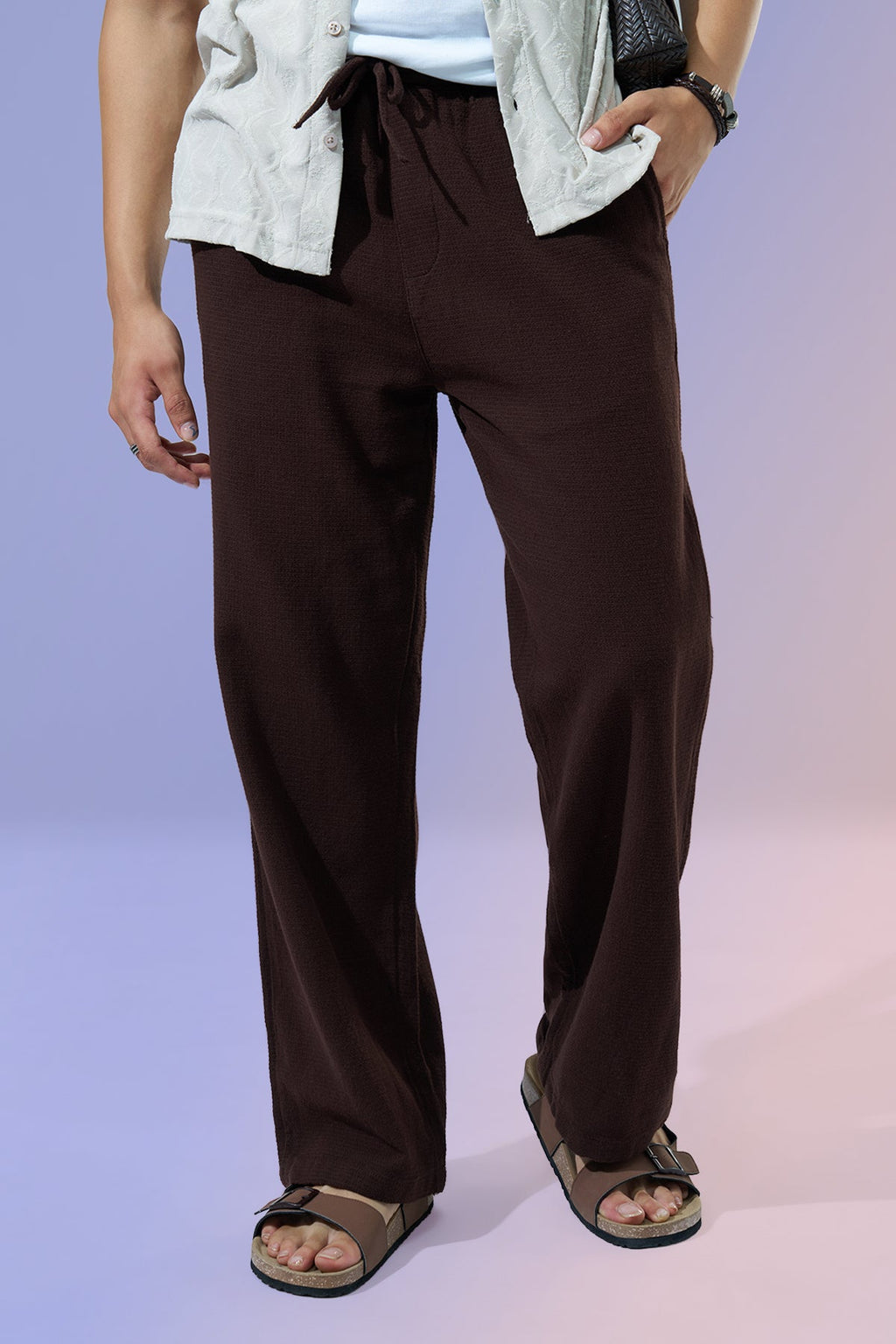 Brown Regular Fit Track Pant