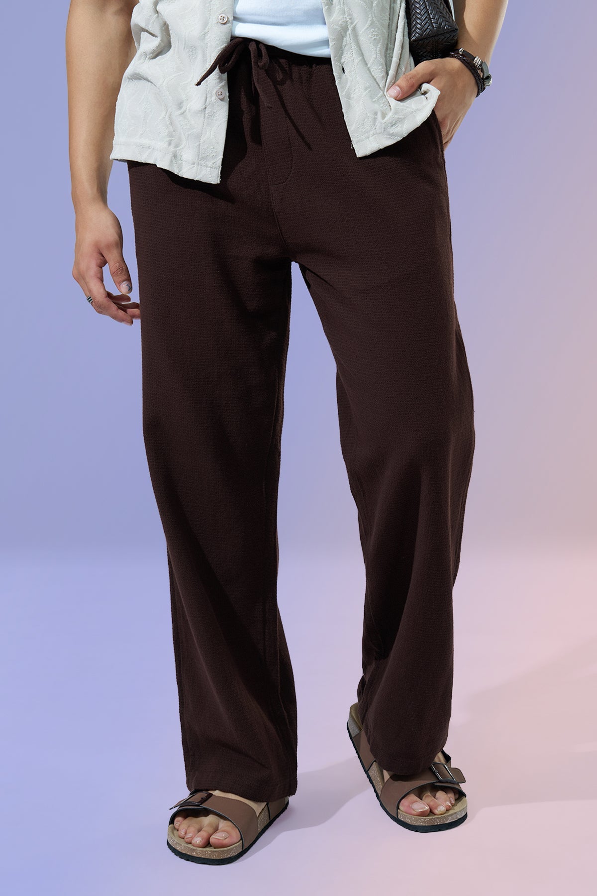 Brown Regular Fit Track Pant
