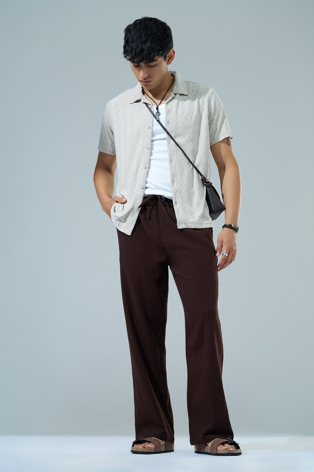 Brown Regular Fit Track Pant