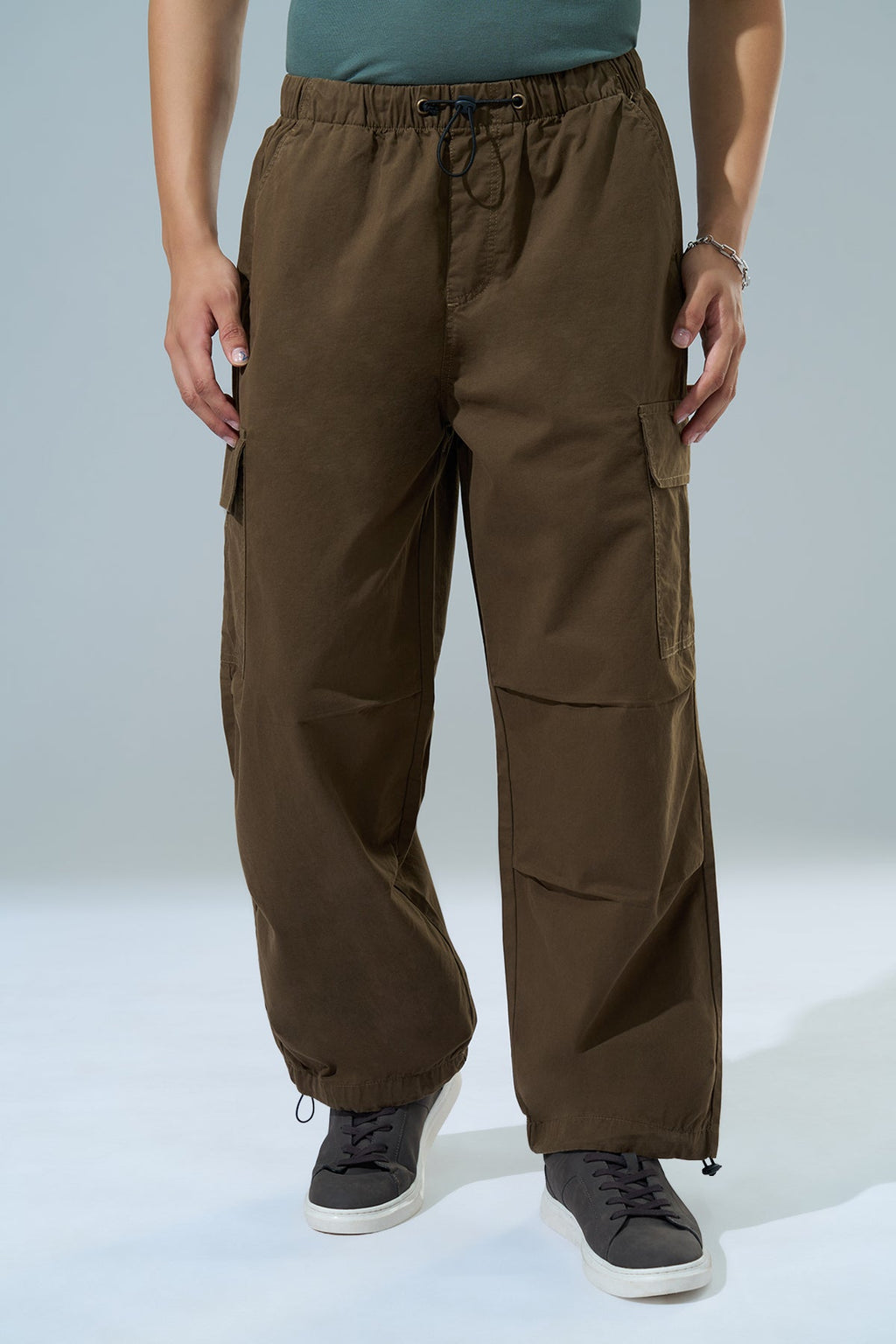 Brown Regular Fit Casual Trouser