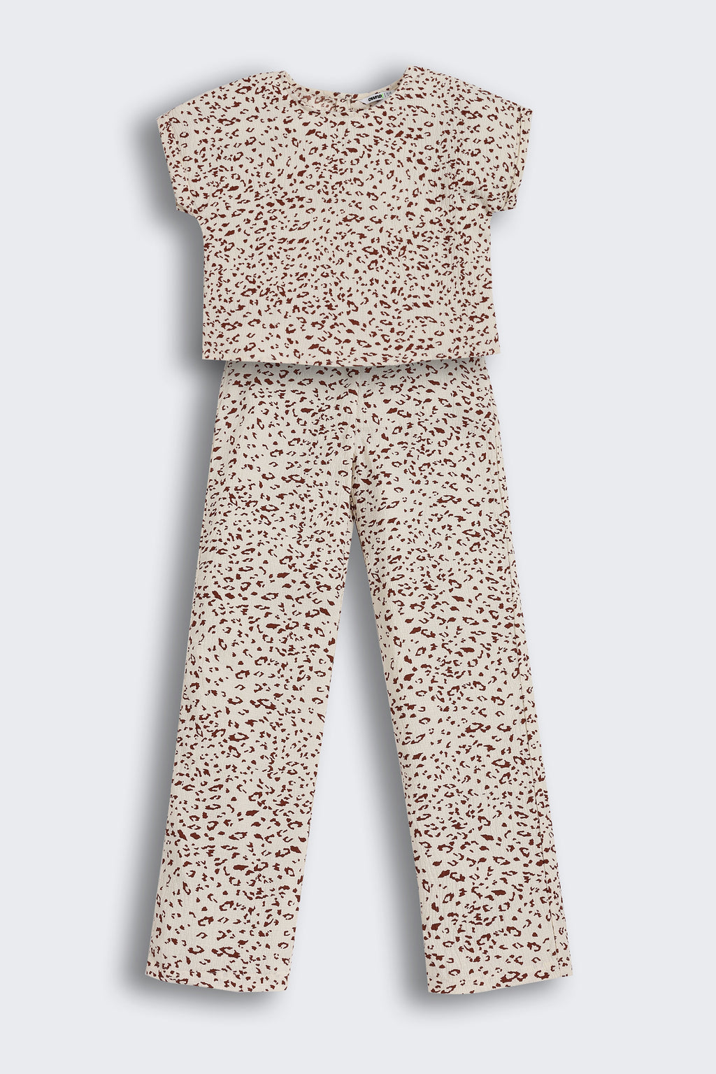 Cream All - Over Printed Regular Fit Co-ord Set