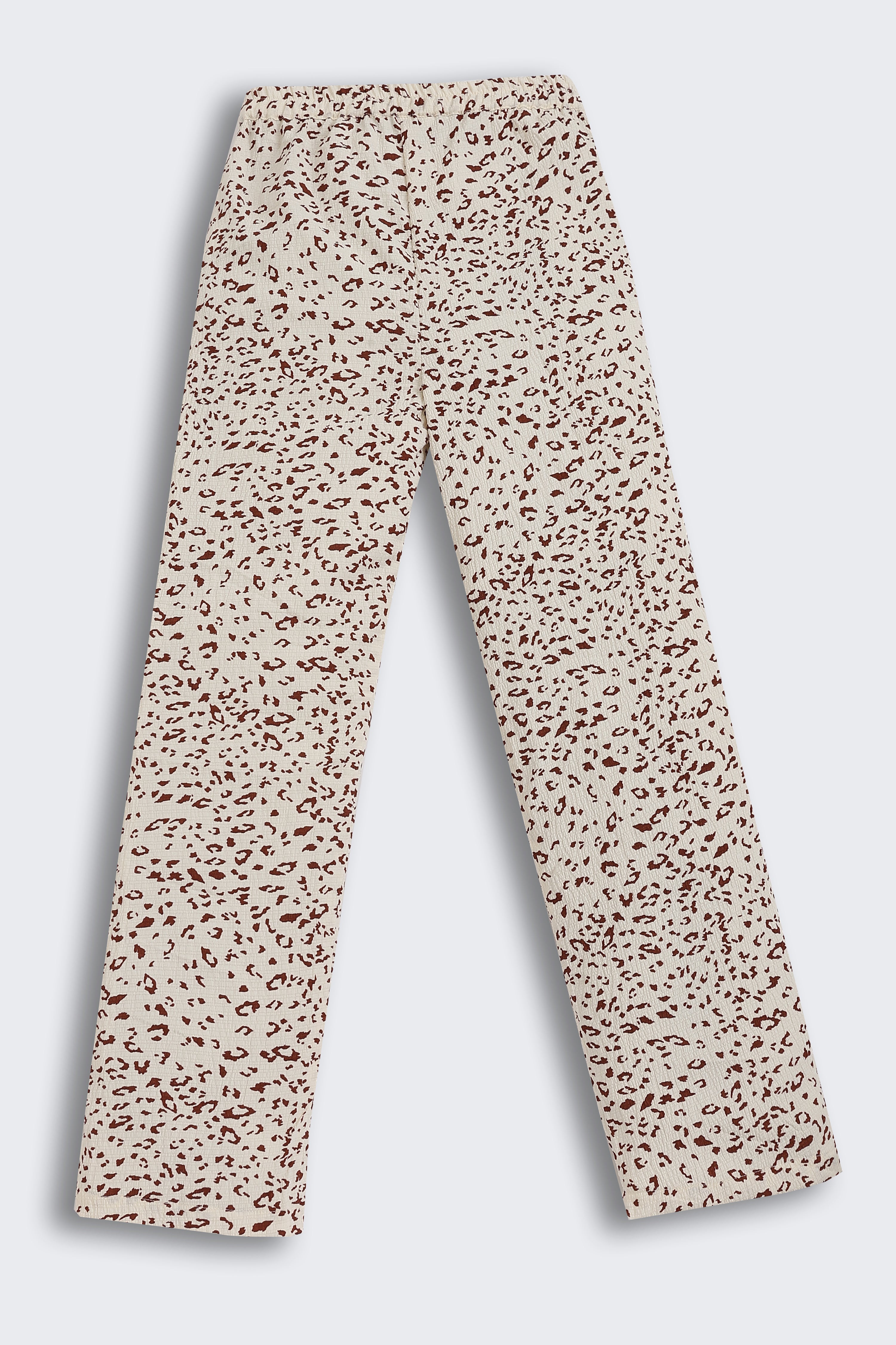 Cream All - Over Printed Regular Fit Co-ord Set