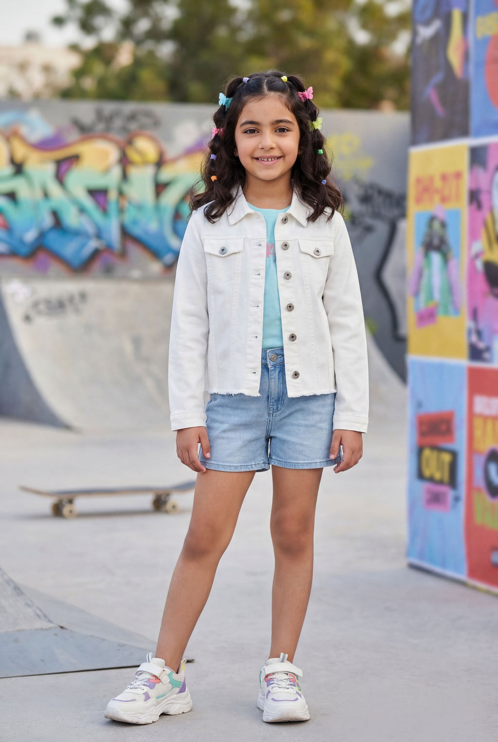 White Regular Fit Denim Jacket
