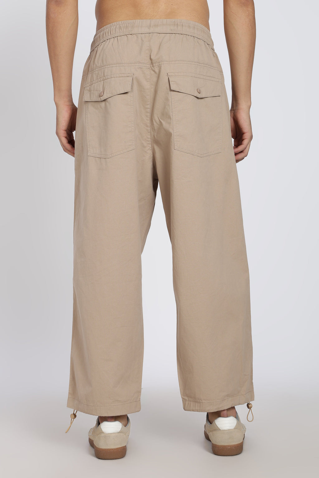 Beige 4 Pocketed Boxy Fit Pant