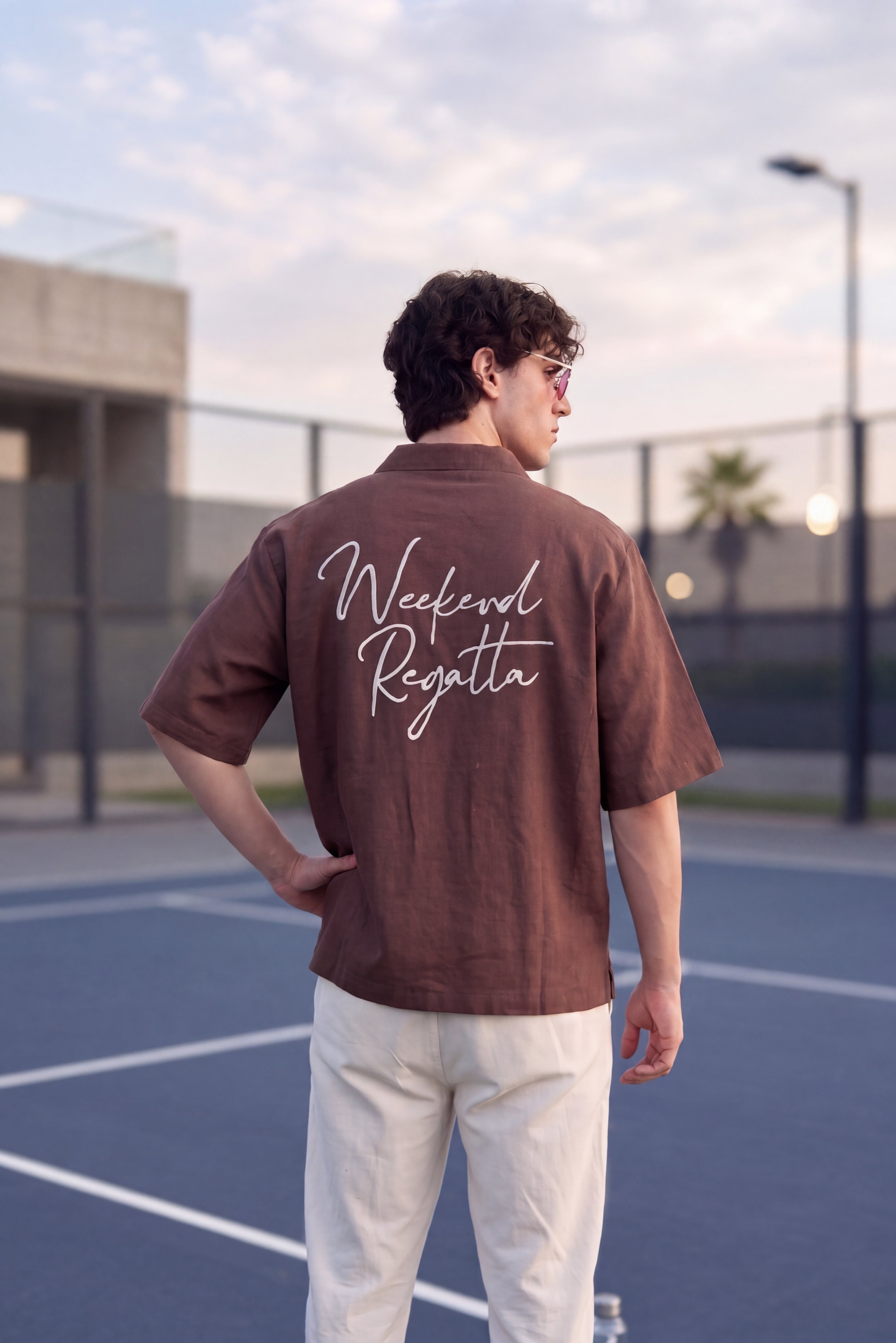 Brown Cotton Oversized Fit Shirt