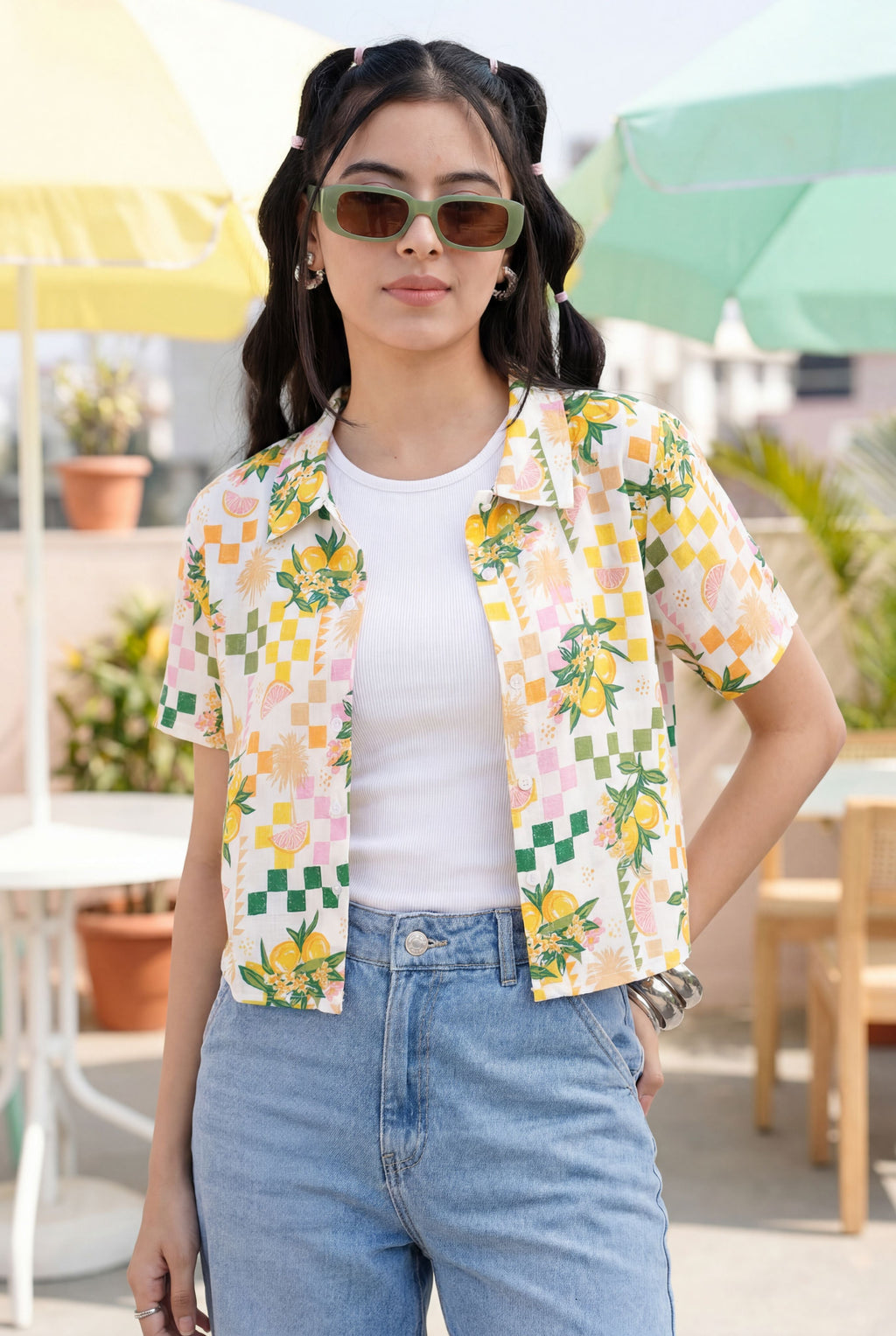 Multi Coloured Tropical Regular FiT-Shirt