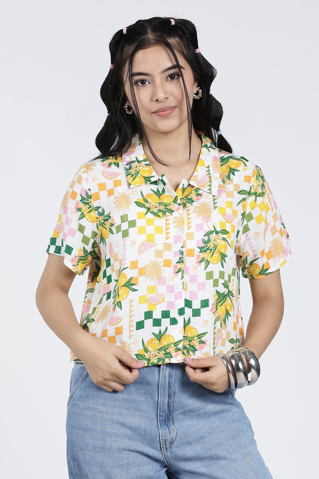 Multi Coloured Tropical Regular FiT-Shirt