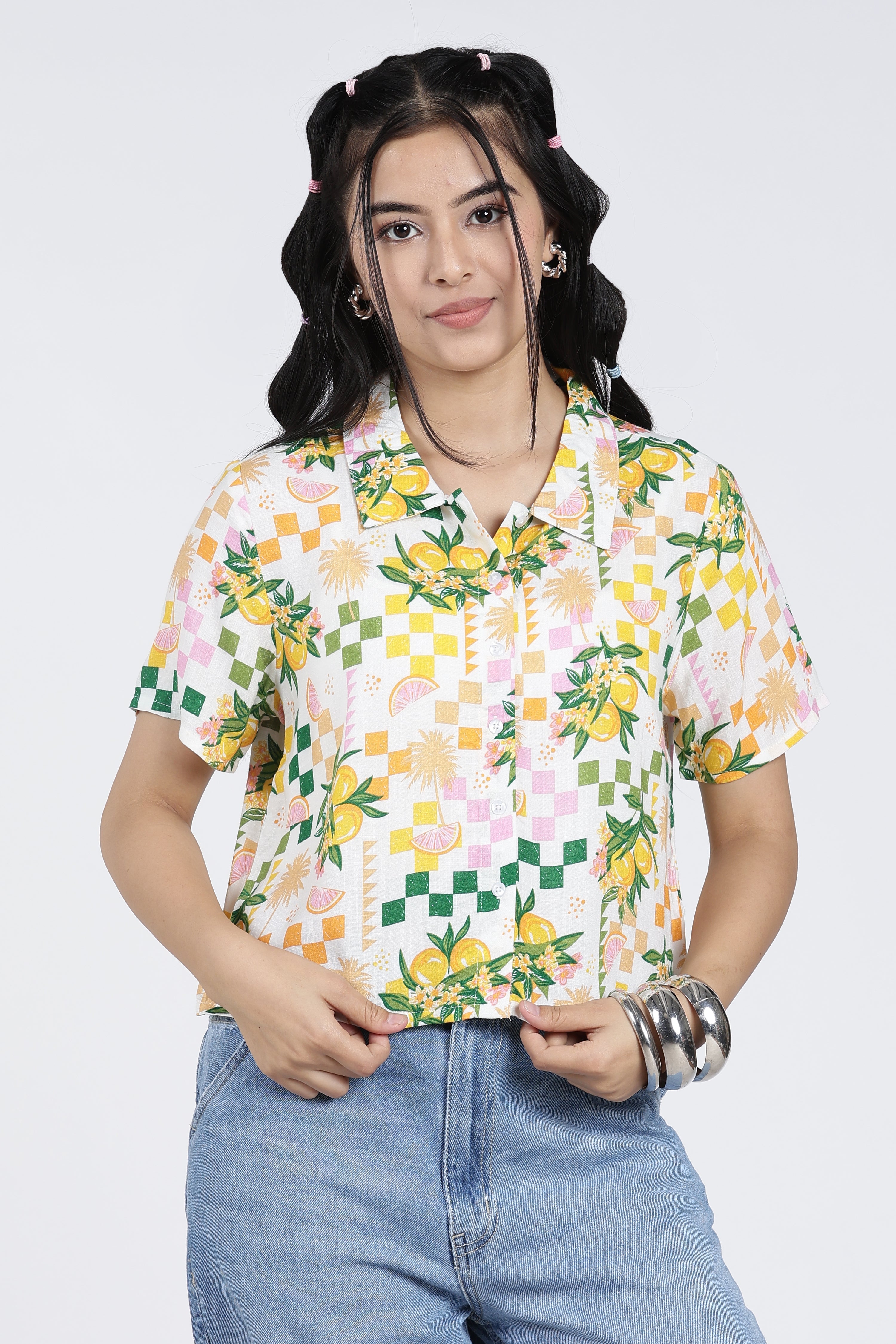 Multi Coloured Tropical Regular FiT-Shirt