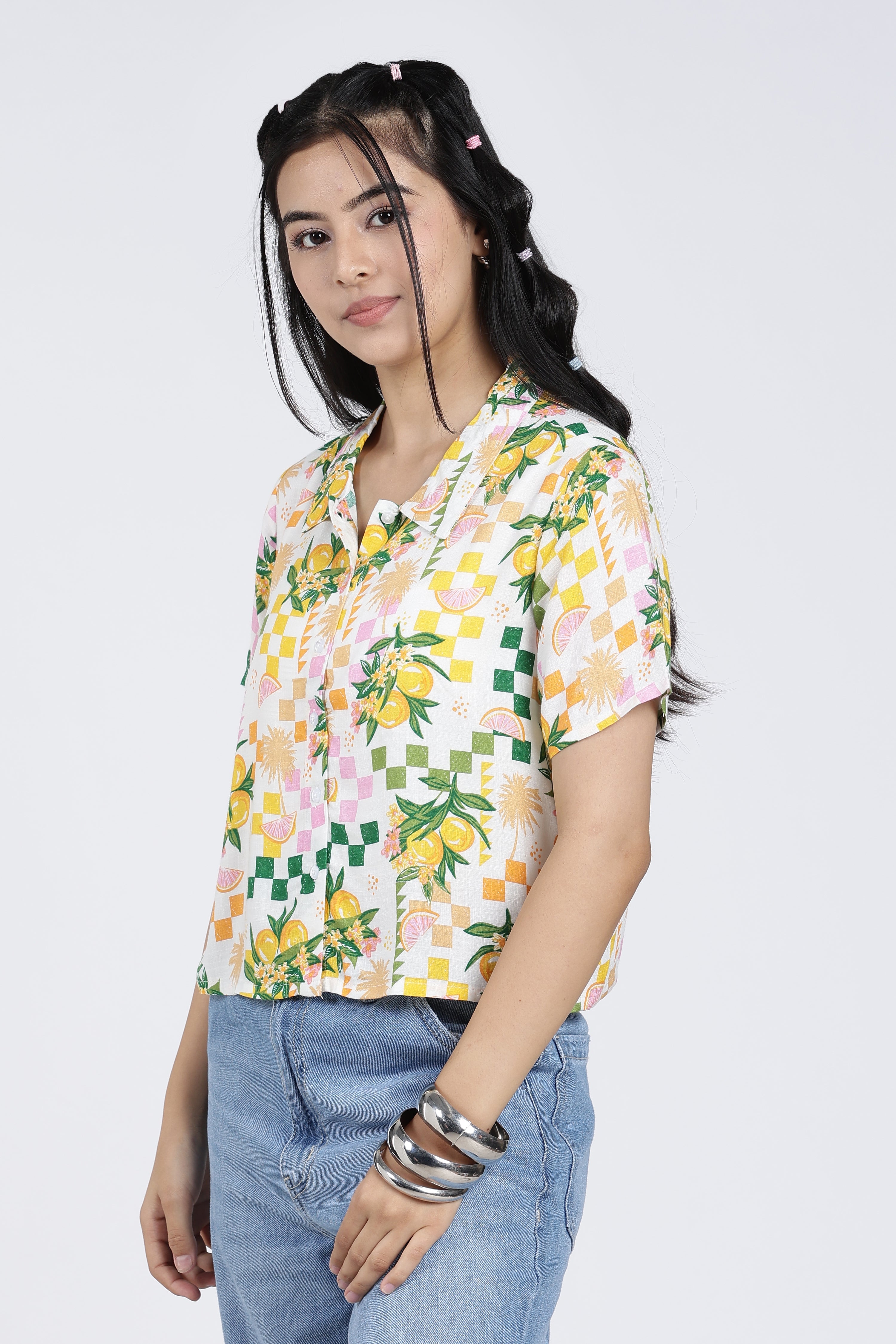 Multi Coloured Tropical Regular FiT-Shirt