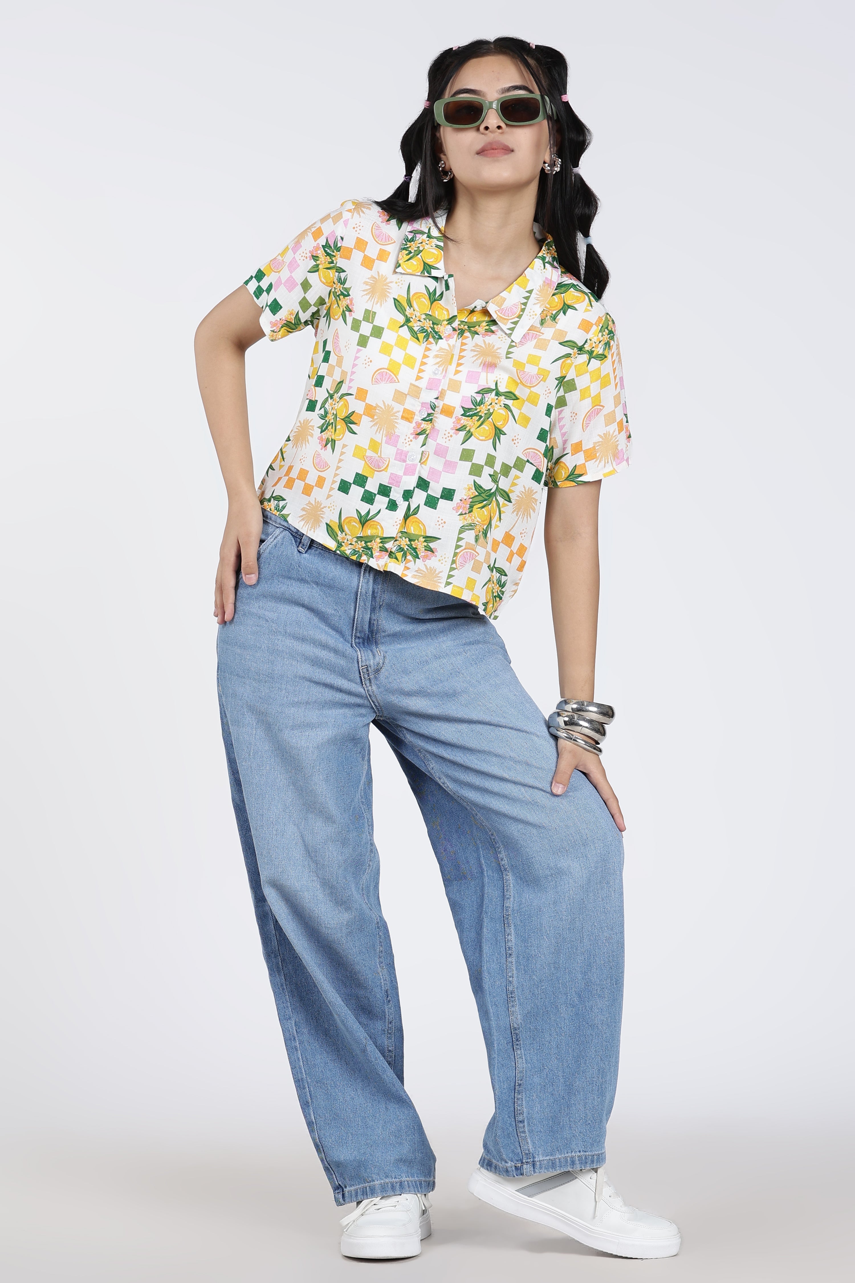 Multi Coloured Tropical Regular FiT-Shirt