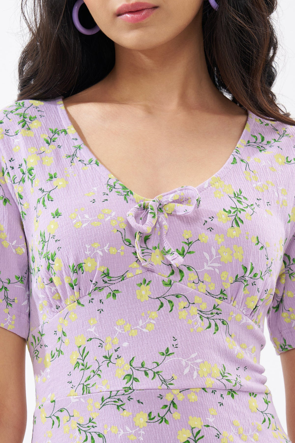 Lilac Floral Print Dress