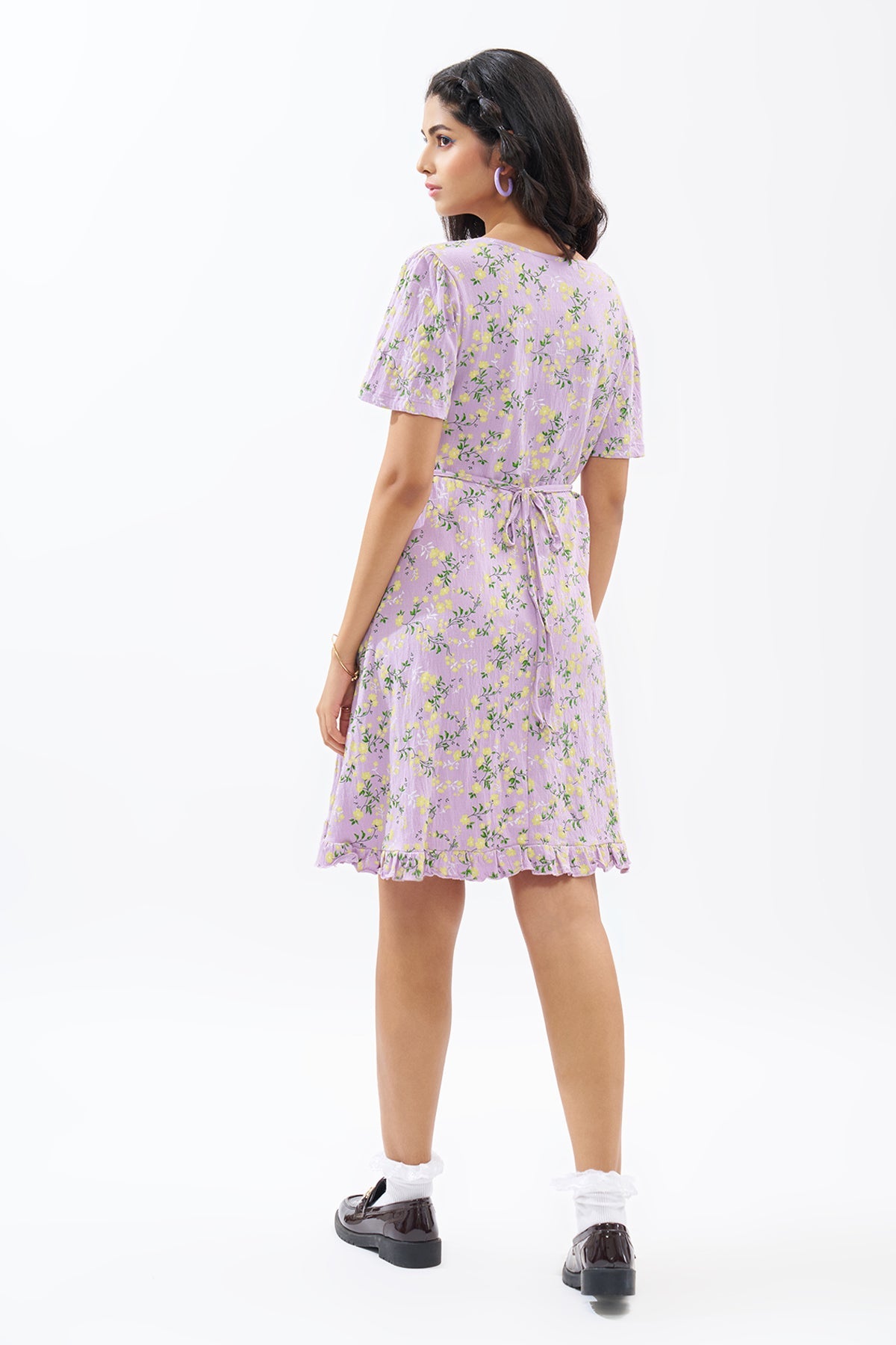 Lilac Floral Print Dress