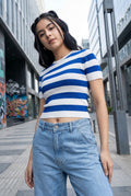 Blue Stripes Regular Fit Top
