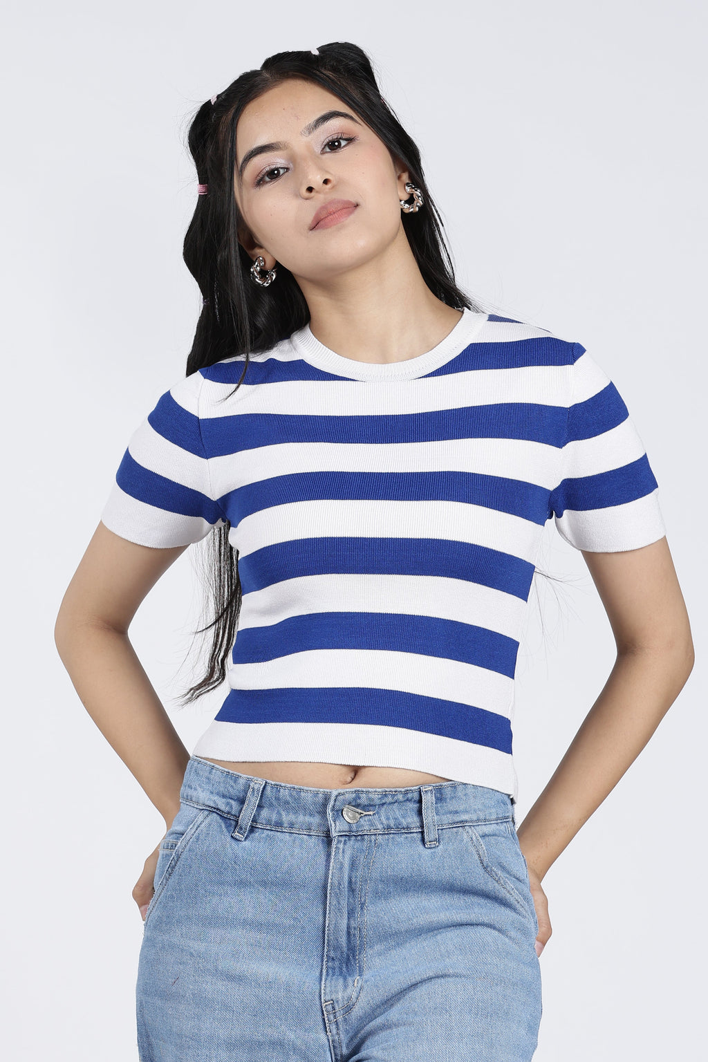 Blue Stripes Regular Fit Top