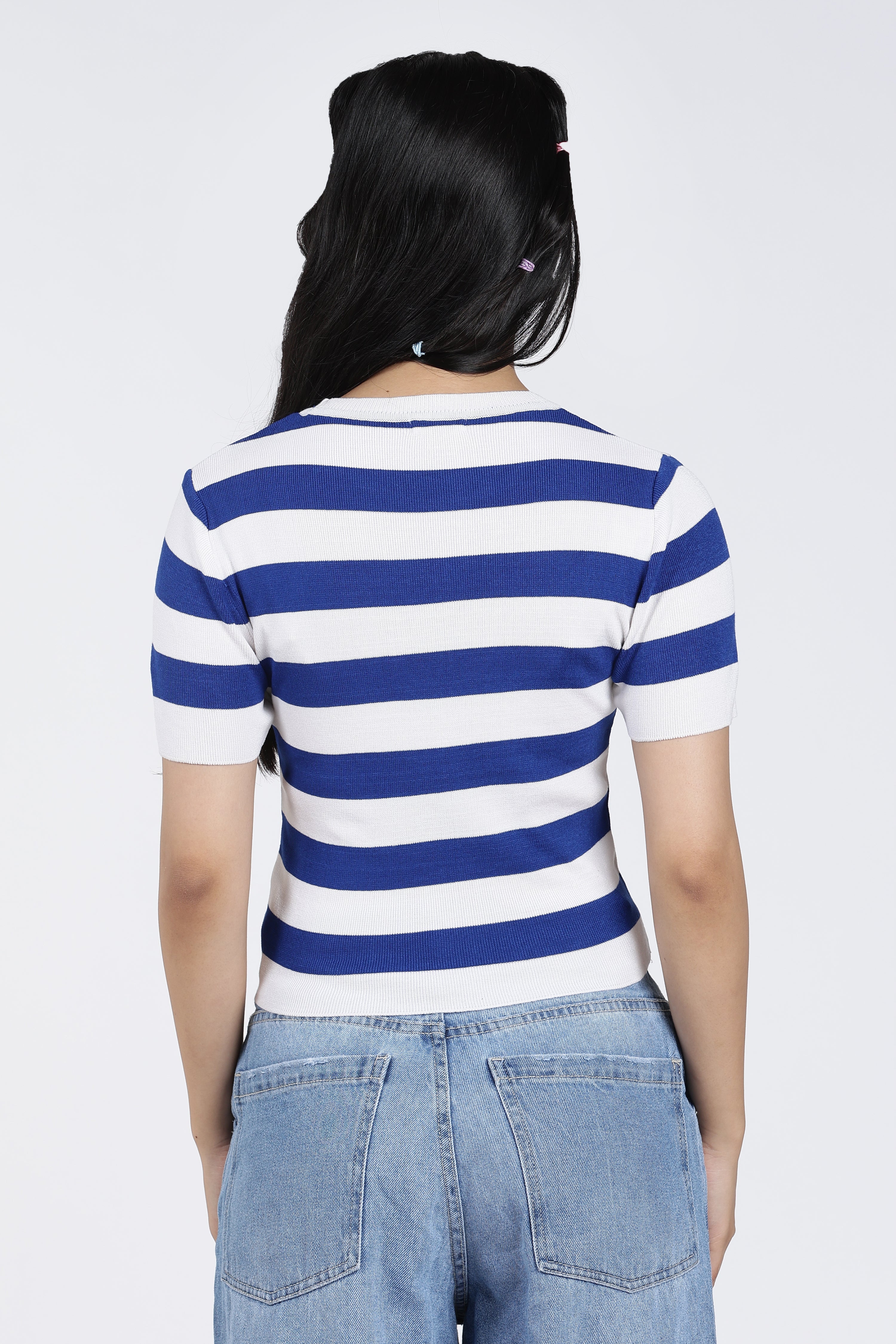Blue Stripes Regular Fit Top