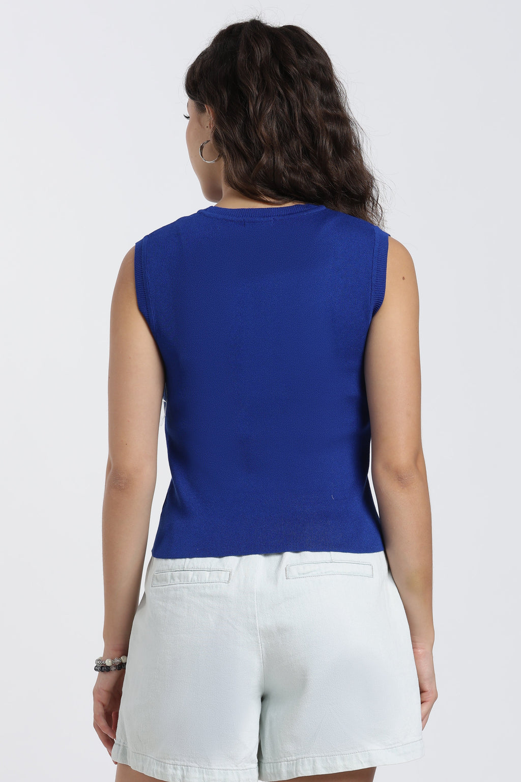 Blue Slim Fit Tank Top