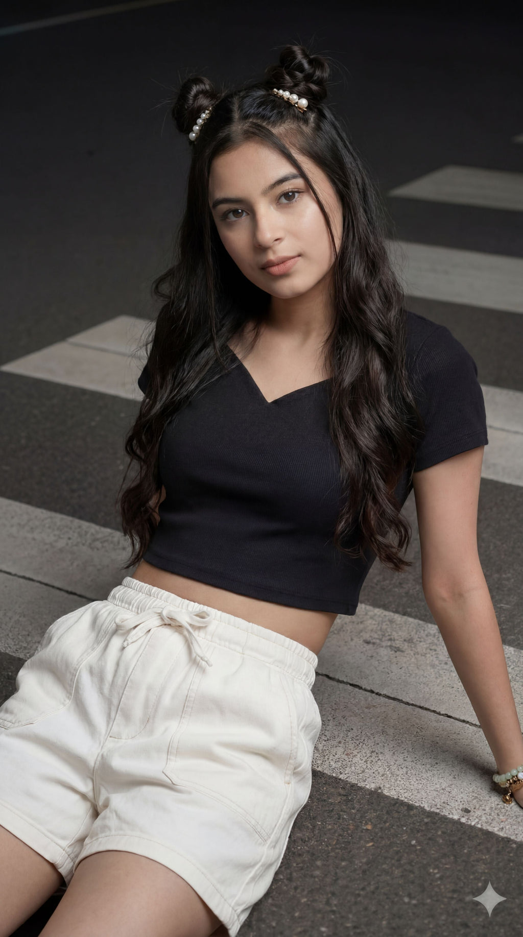 Black Regular Fit Crop Top