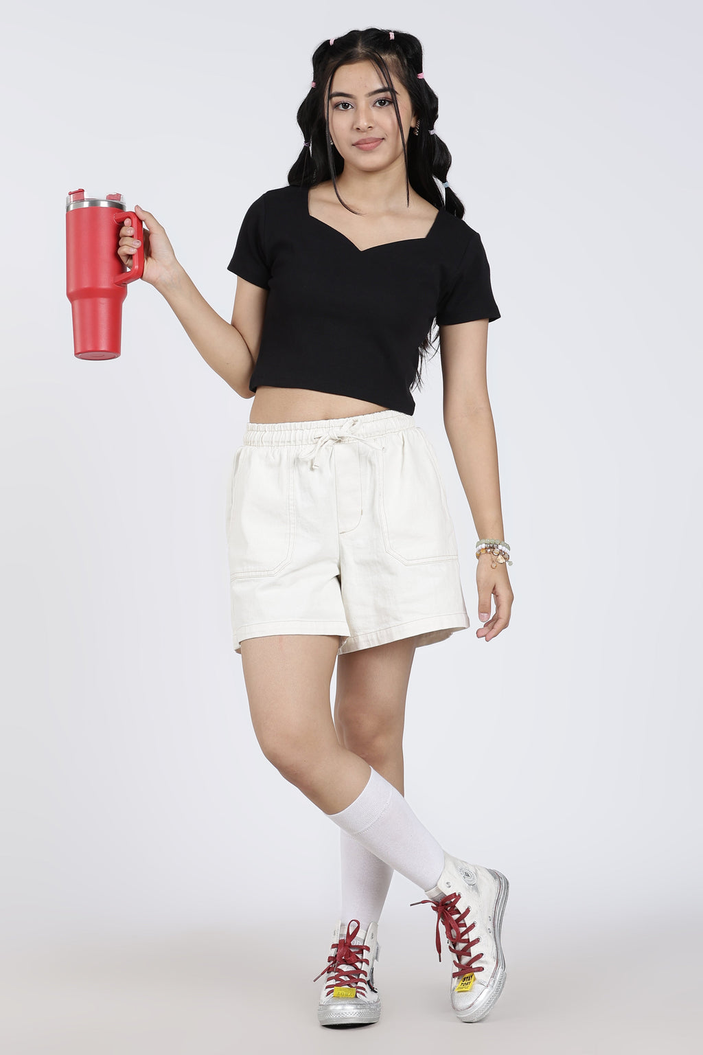 Black Regular Fit Crop Top