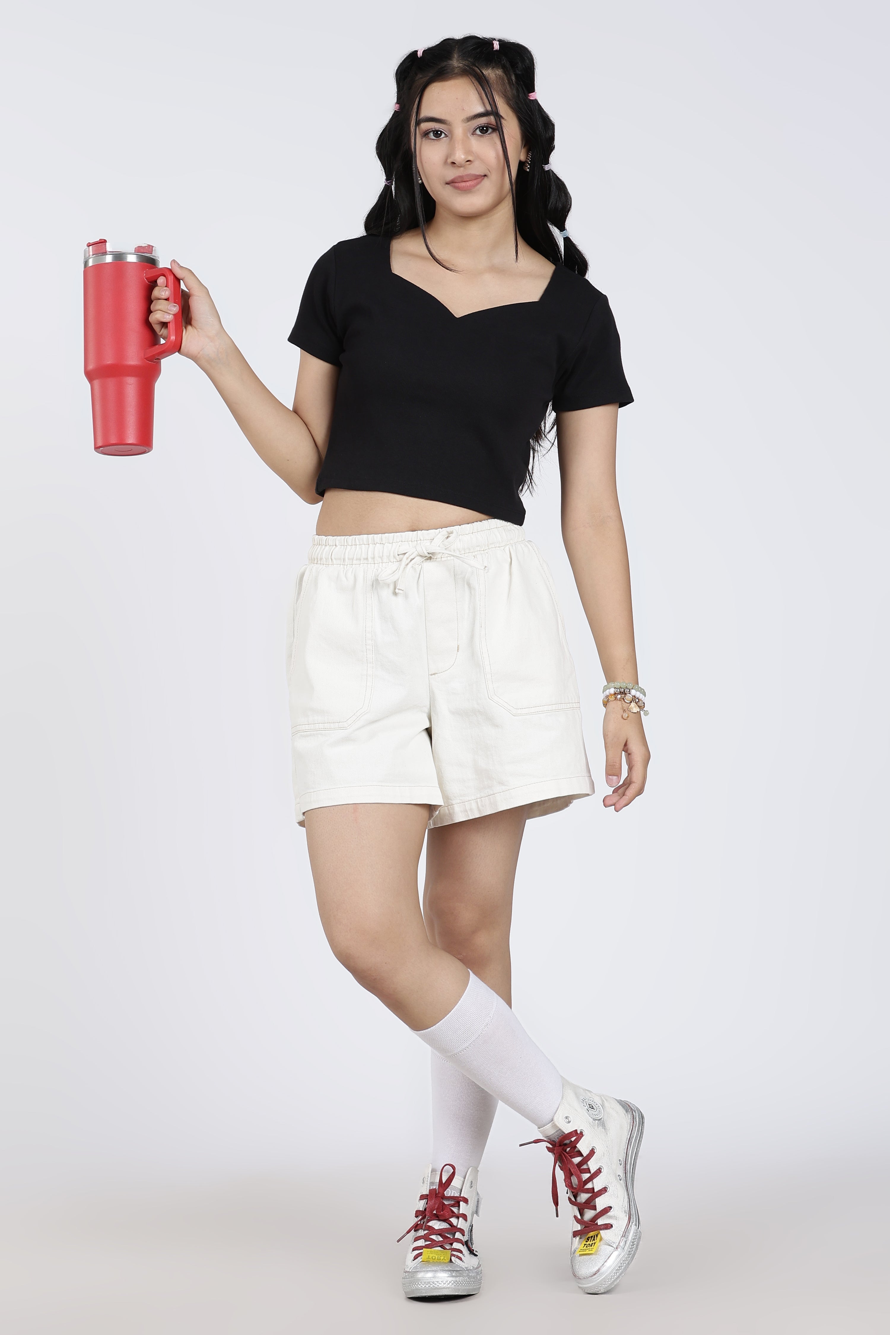 Black Regular Fit Crop Top