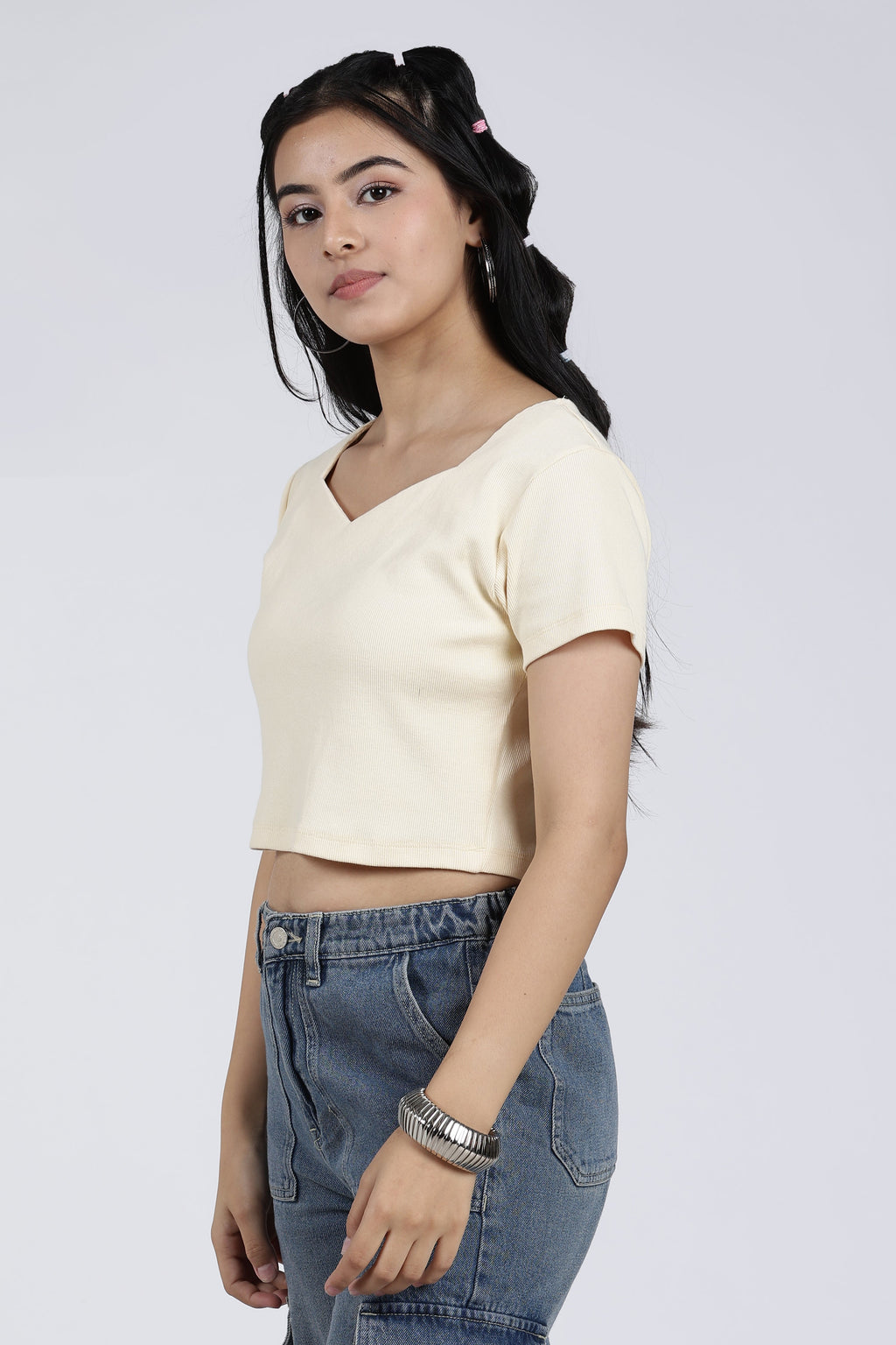 Yellow Regular Fit Crop Top