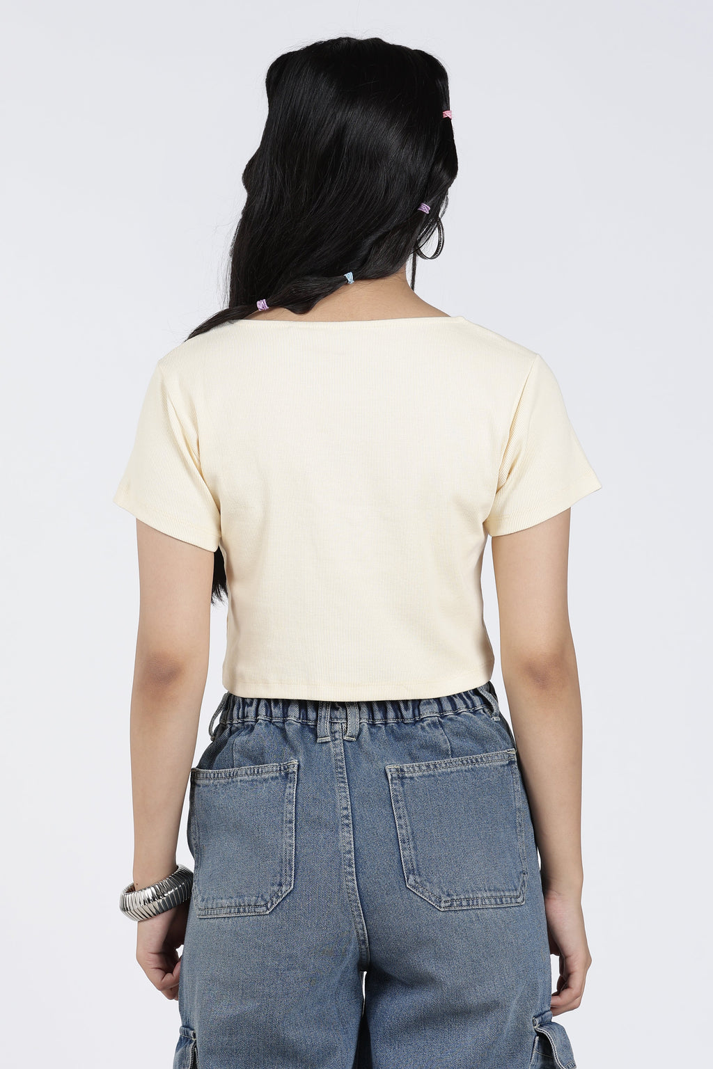 Yellow Regular Fit Crop Top