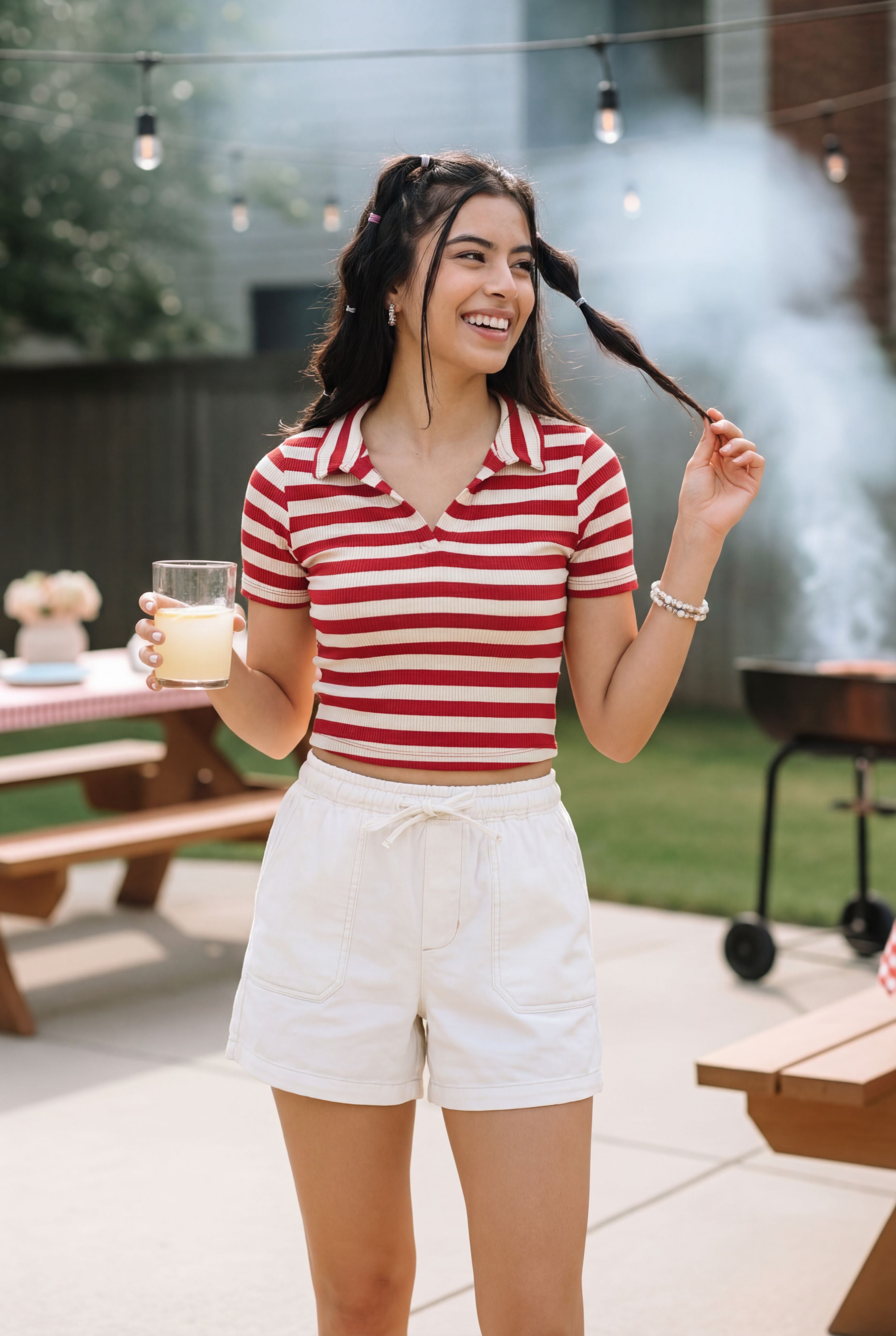Red Cotton Blend Regular Fit Polo T-Shirt