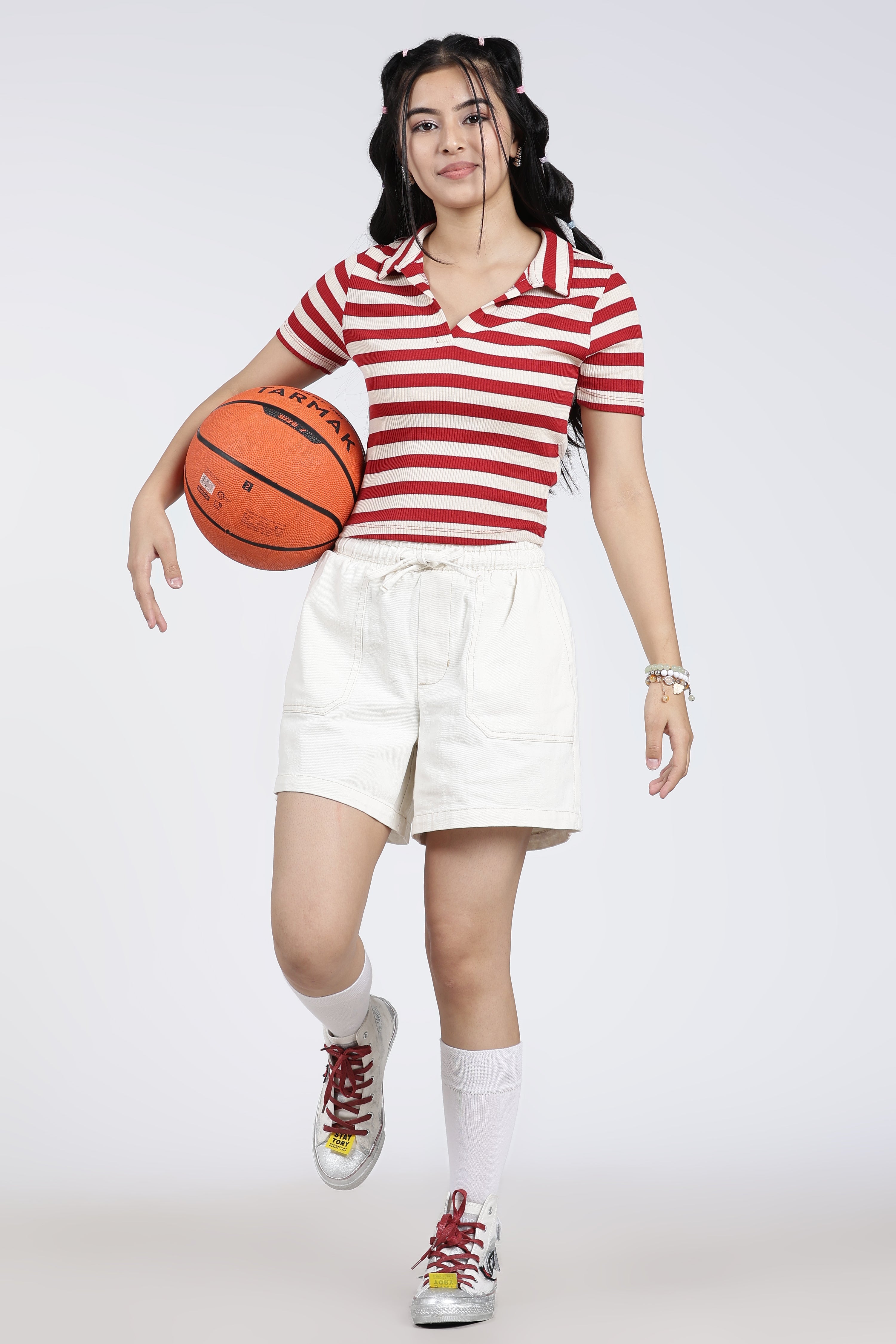 Red Cotton Blend Regular Fit Polo T-Shirt