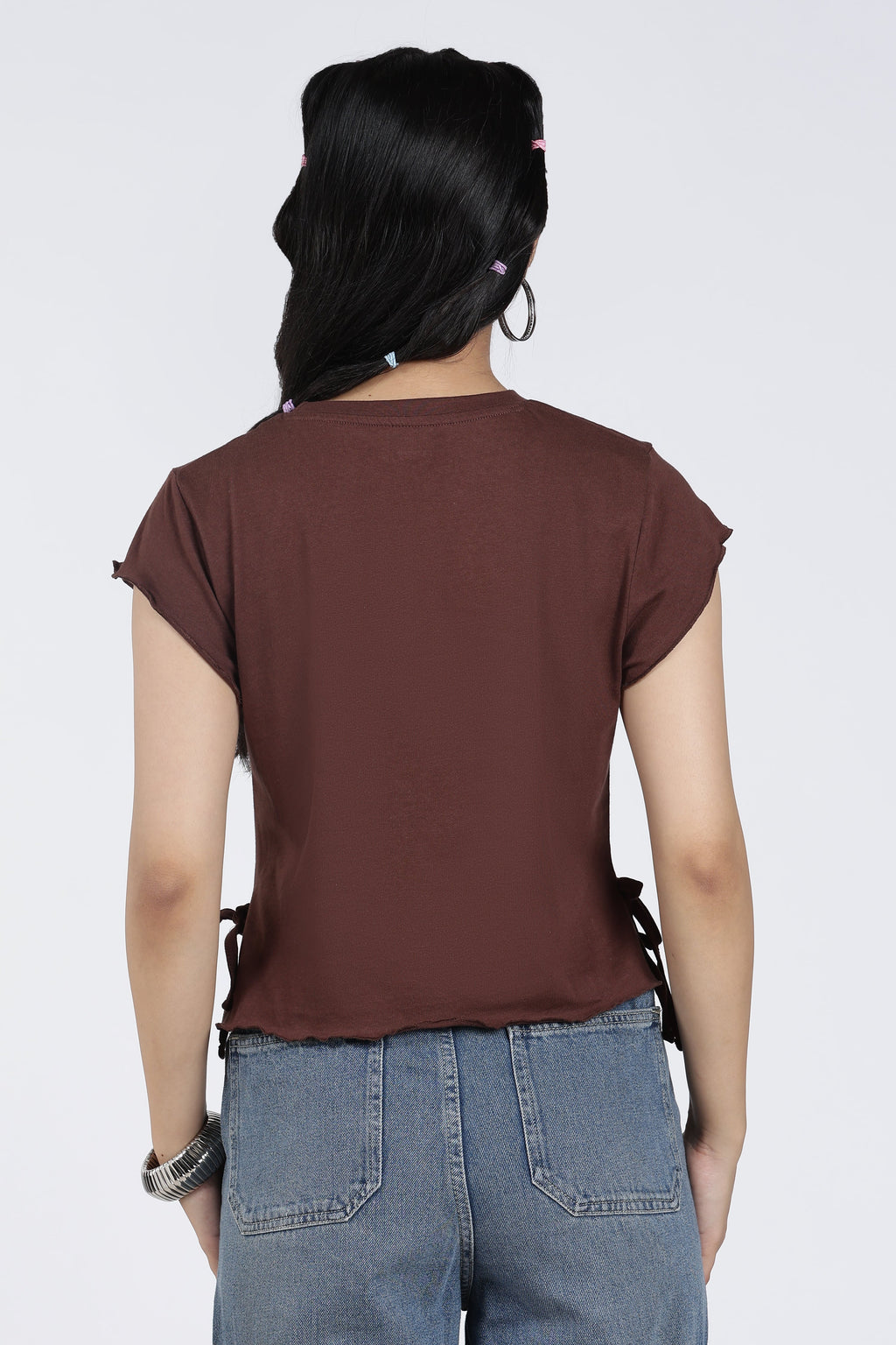 Brown Tied Up Regular Fit T-Shirt