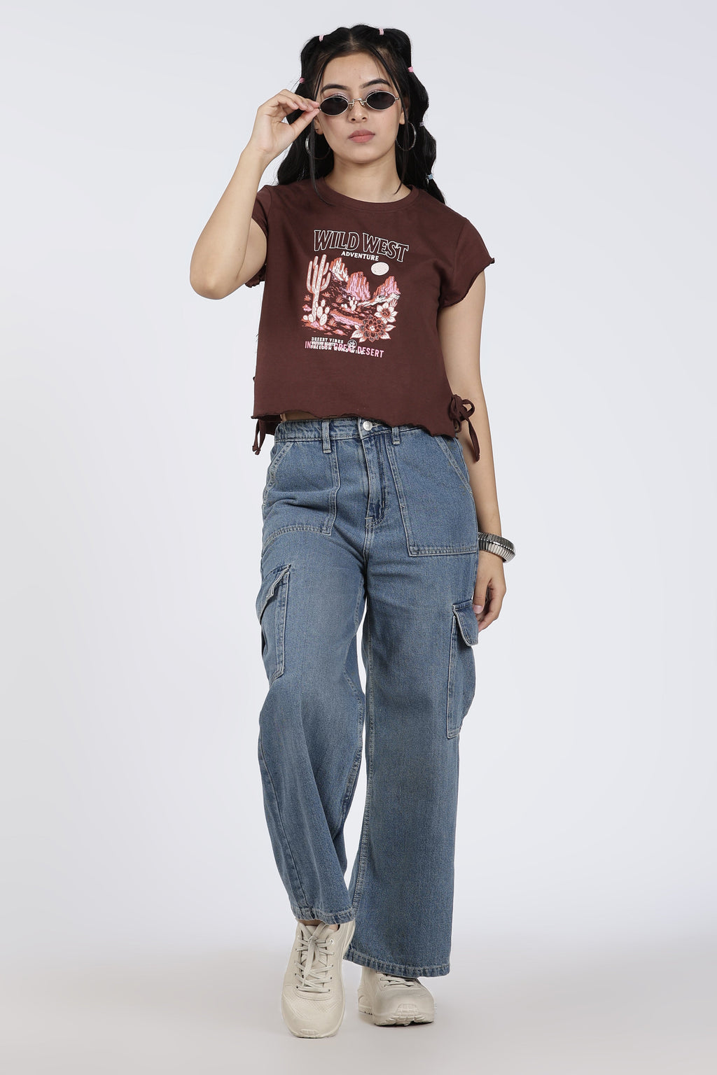 Brown Tied Up Regular Fit T-Shirt