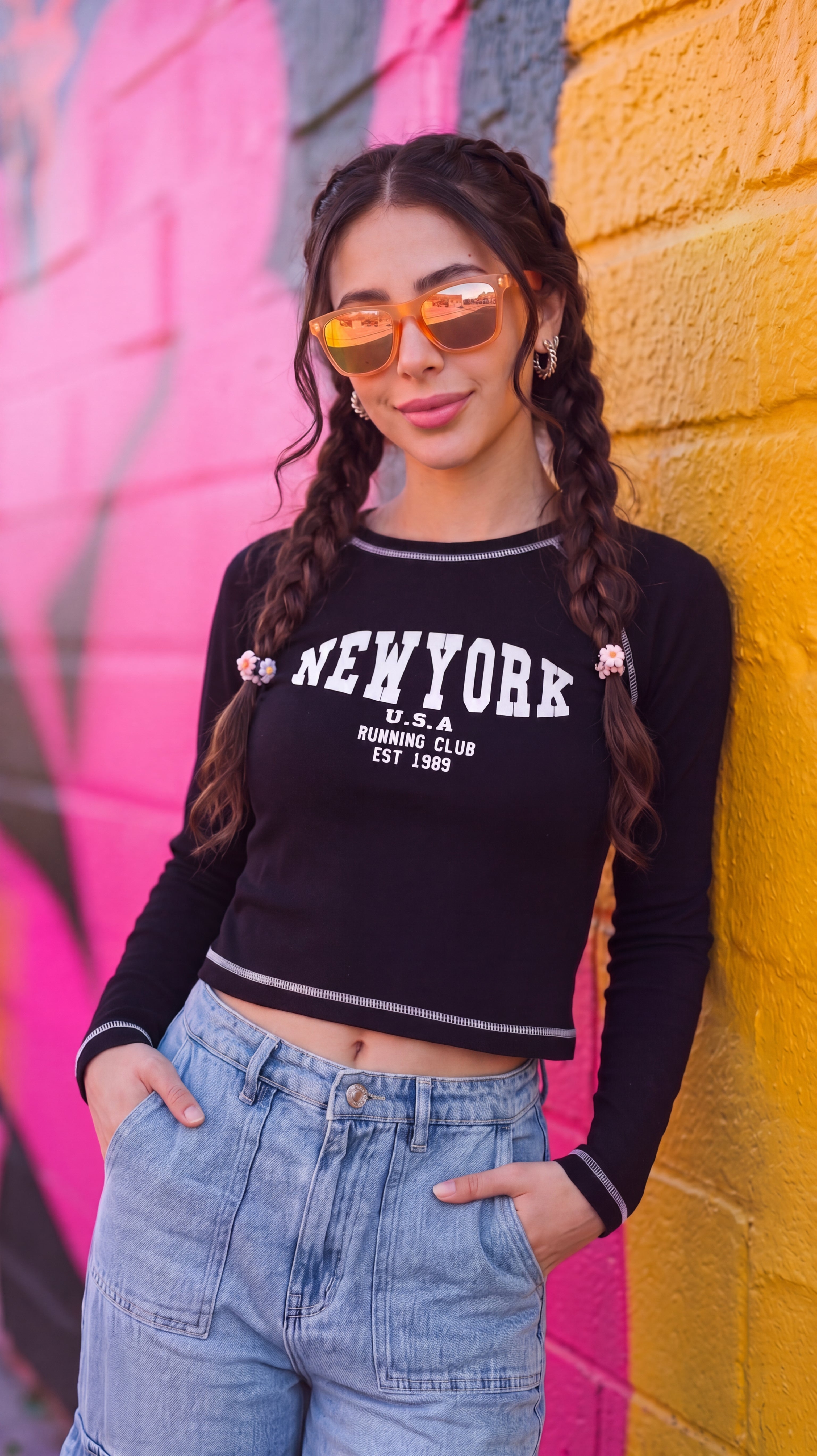 Black Raglan Sleeves Regular Fit T-Shirt