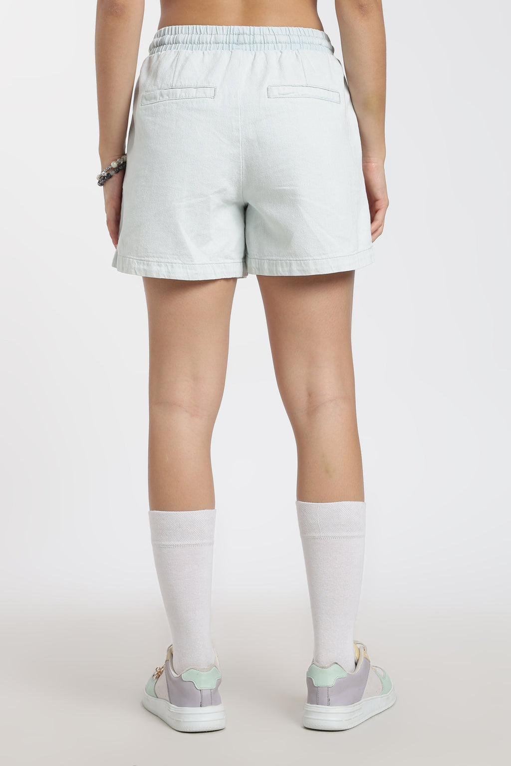 Light Blue 4 Pocketed Regular Fit Shorts