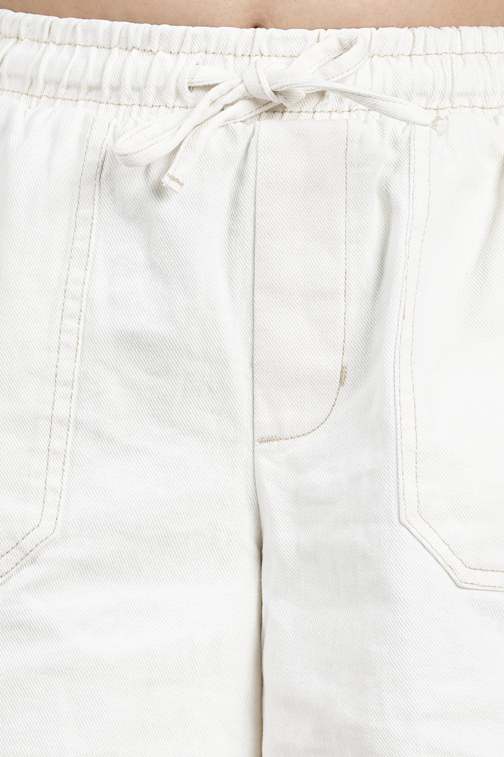 White 4 Pocketed Regular Fit Shorts