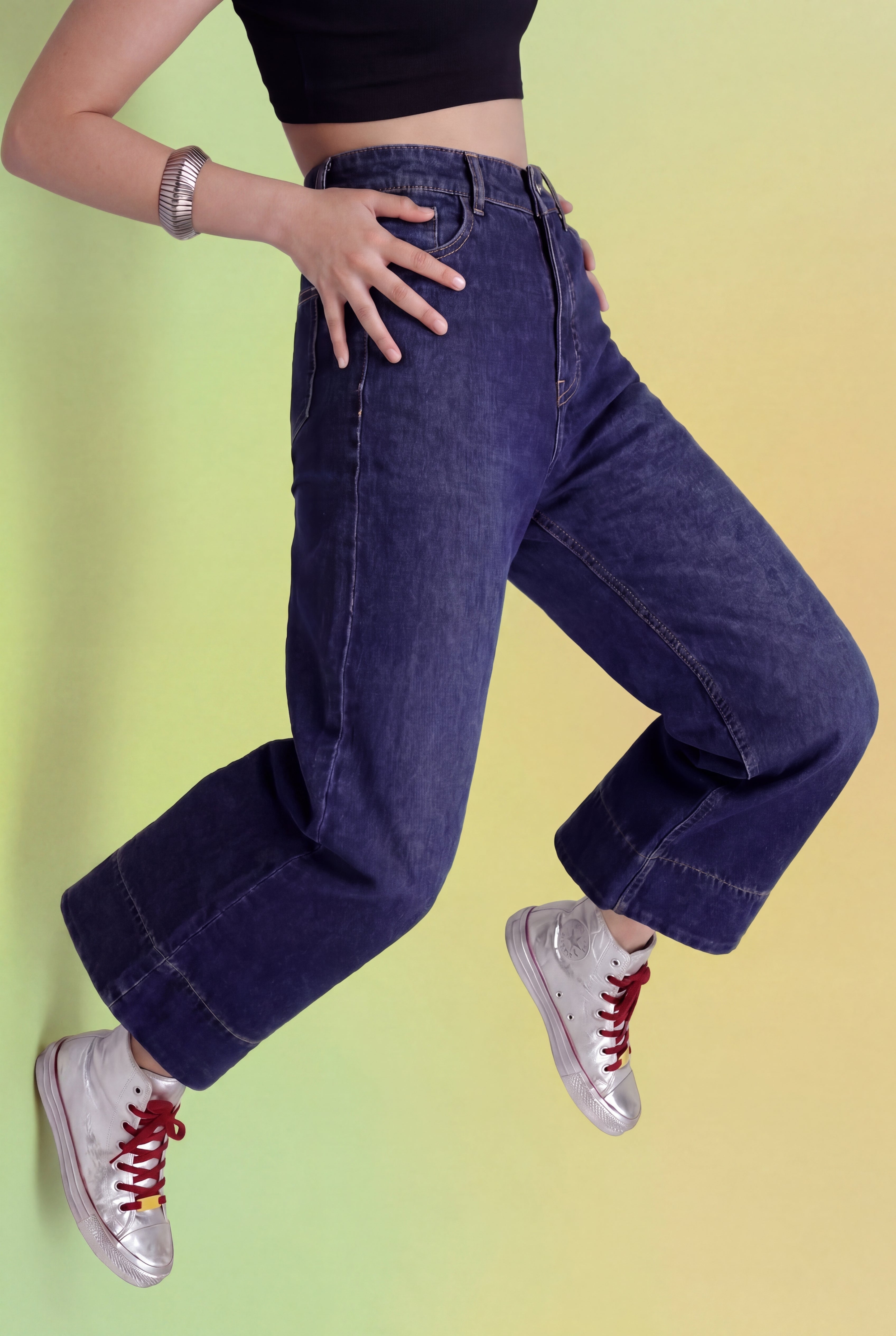 Navy Flared Fit Jeans