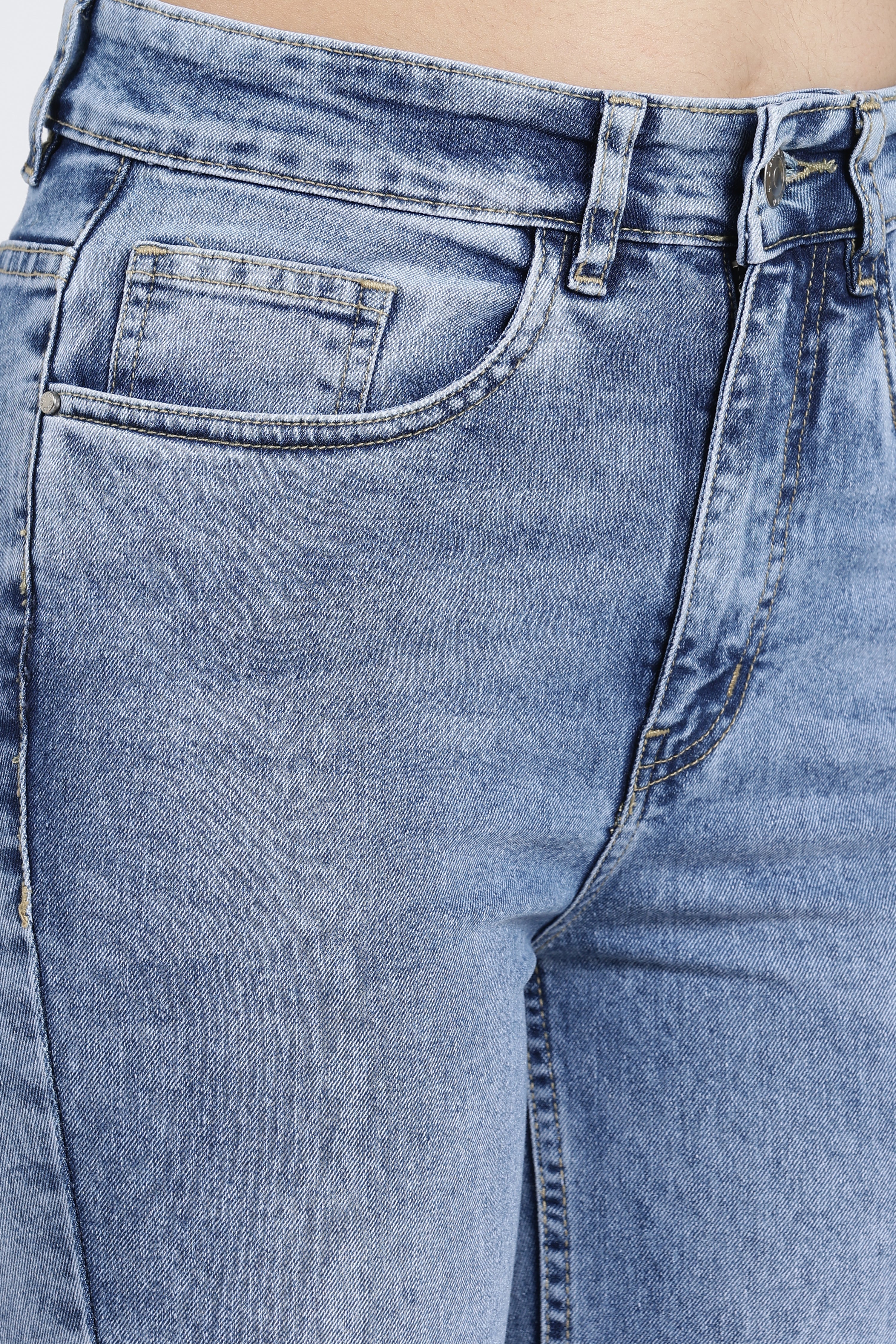 Light Blue 5 Pocketed Regular Fit Jeans