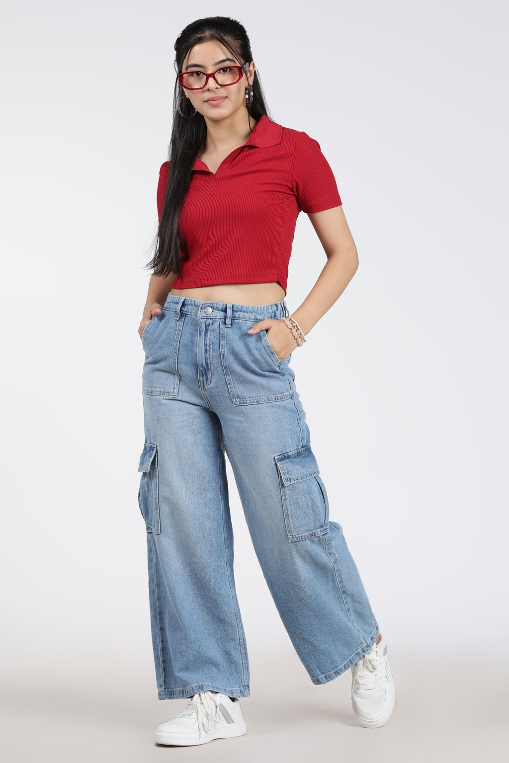 Light Blue 6 Pocketed Regular Fit Jeans