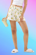 Yellow Lemon Print Lounge Shorts