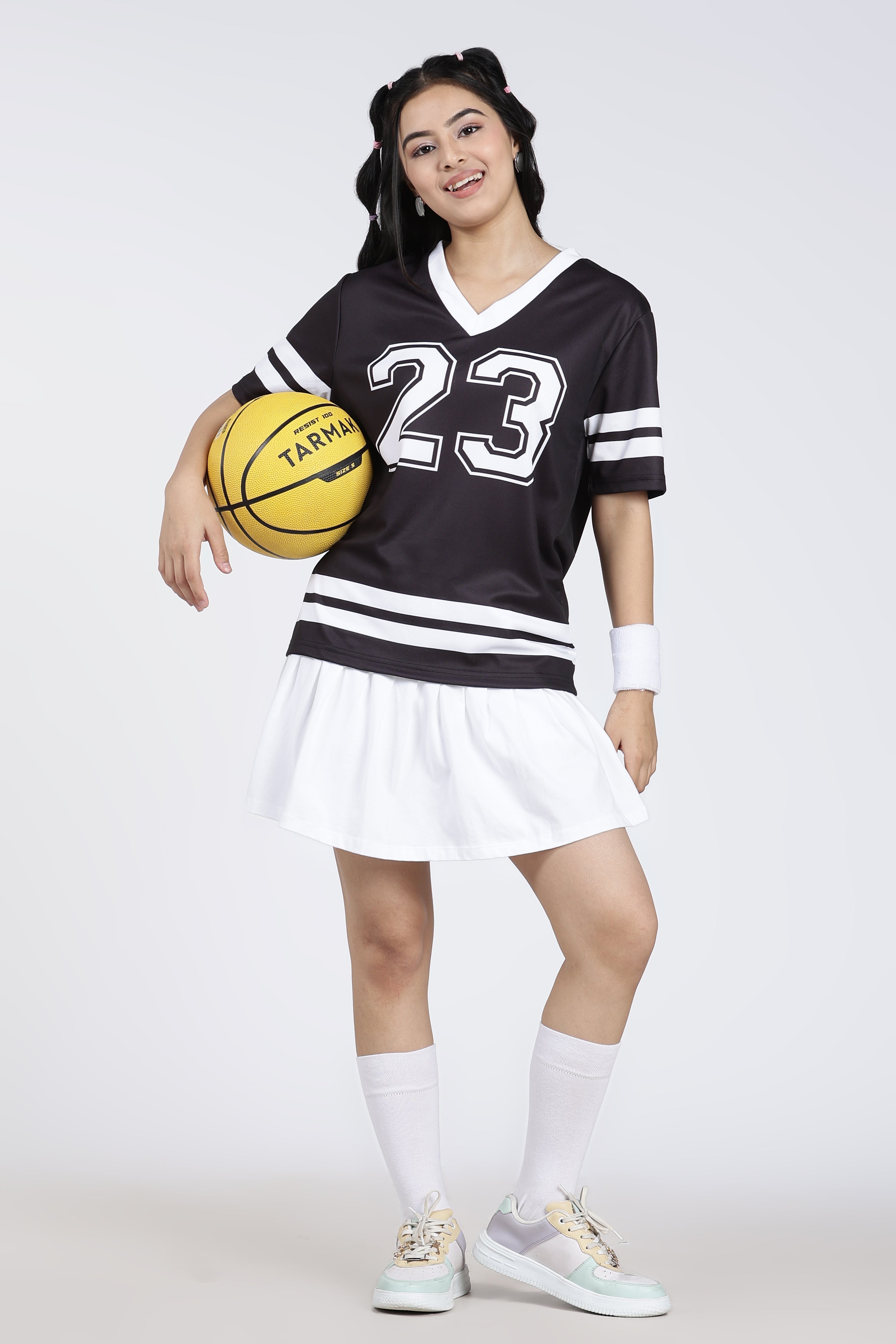 Black Numeric Regular Fit Sports T-Shirt