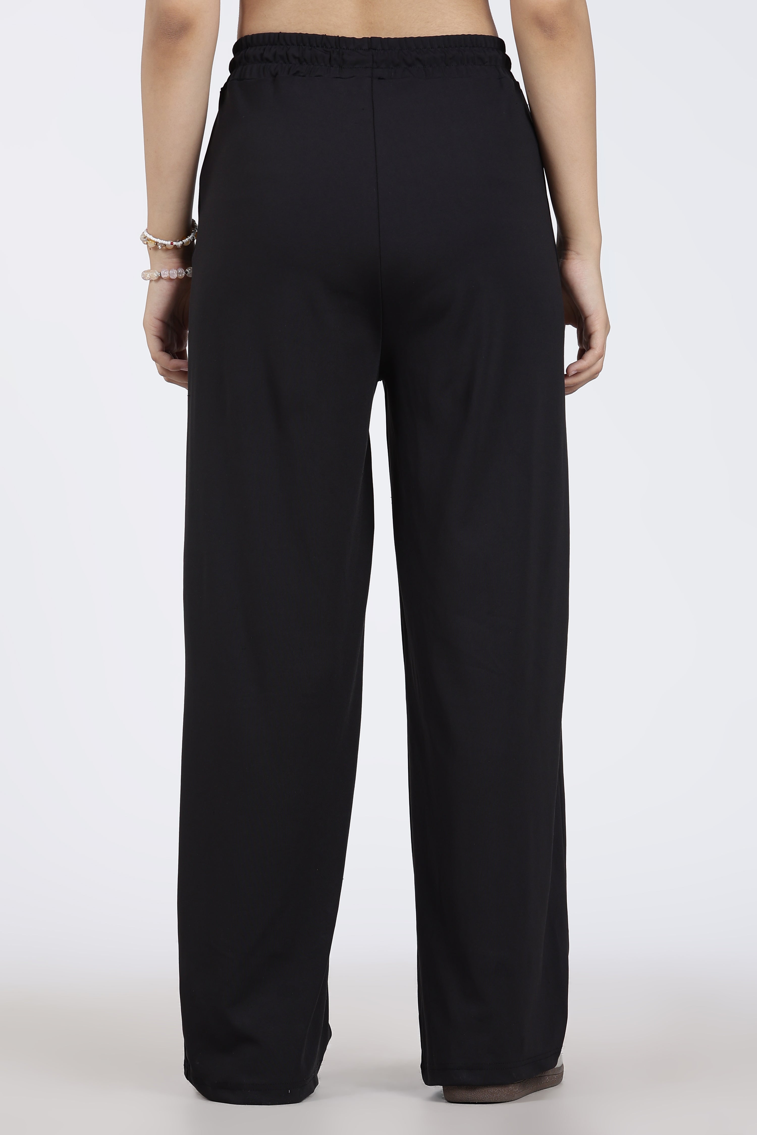 Black High Rise Relaxed Fit Pant