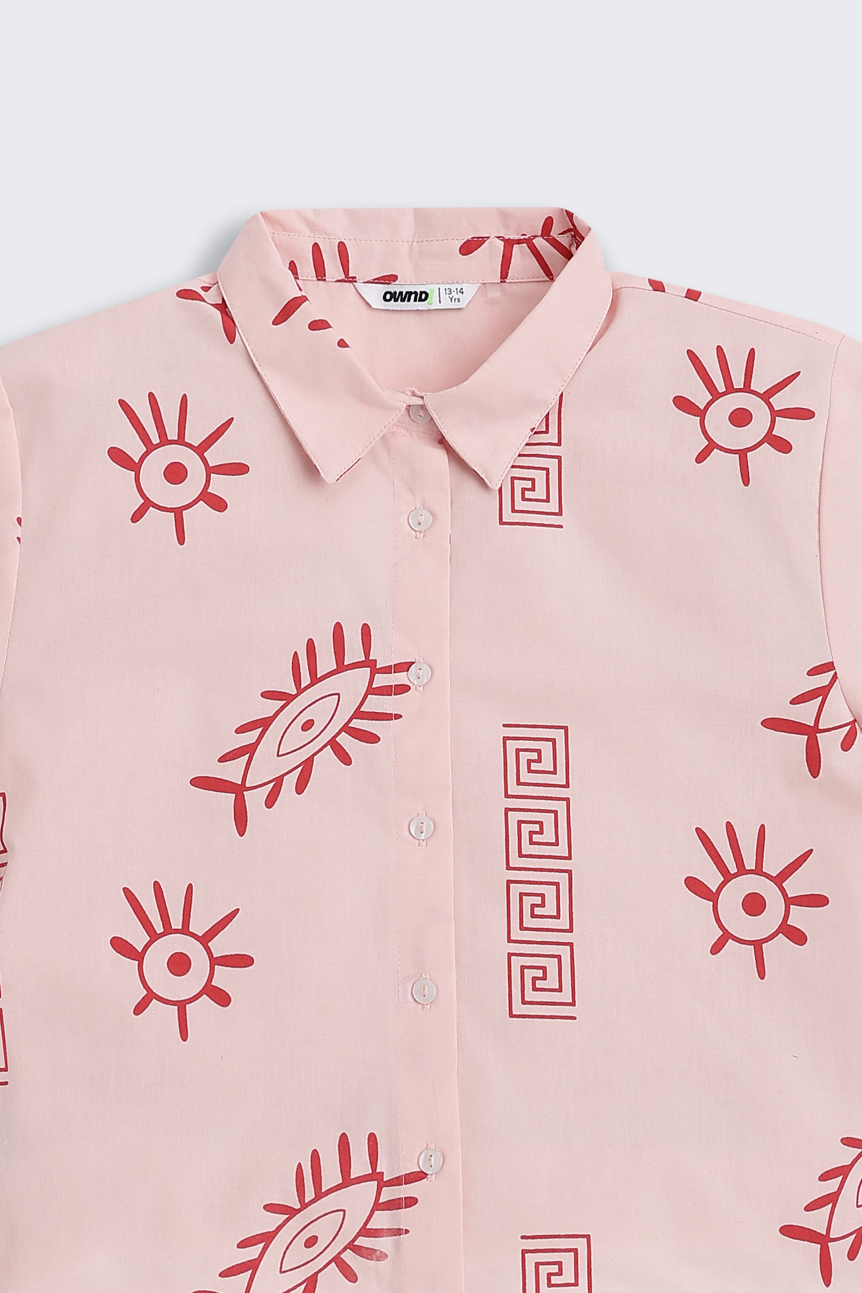 Pink Evil Eye All - Over Printed Regular Fit Co-ord Set