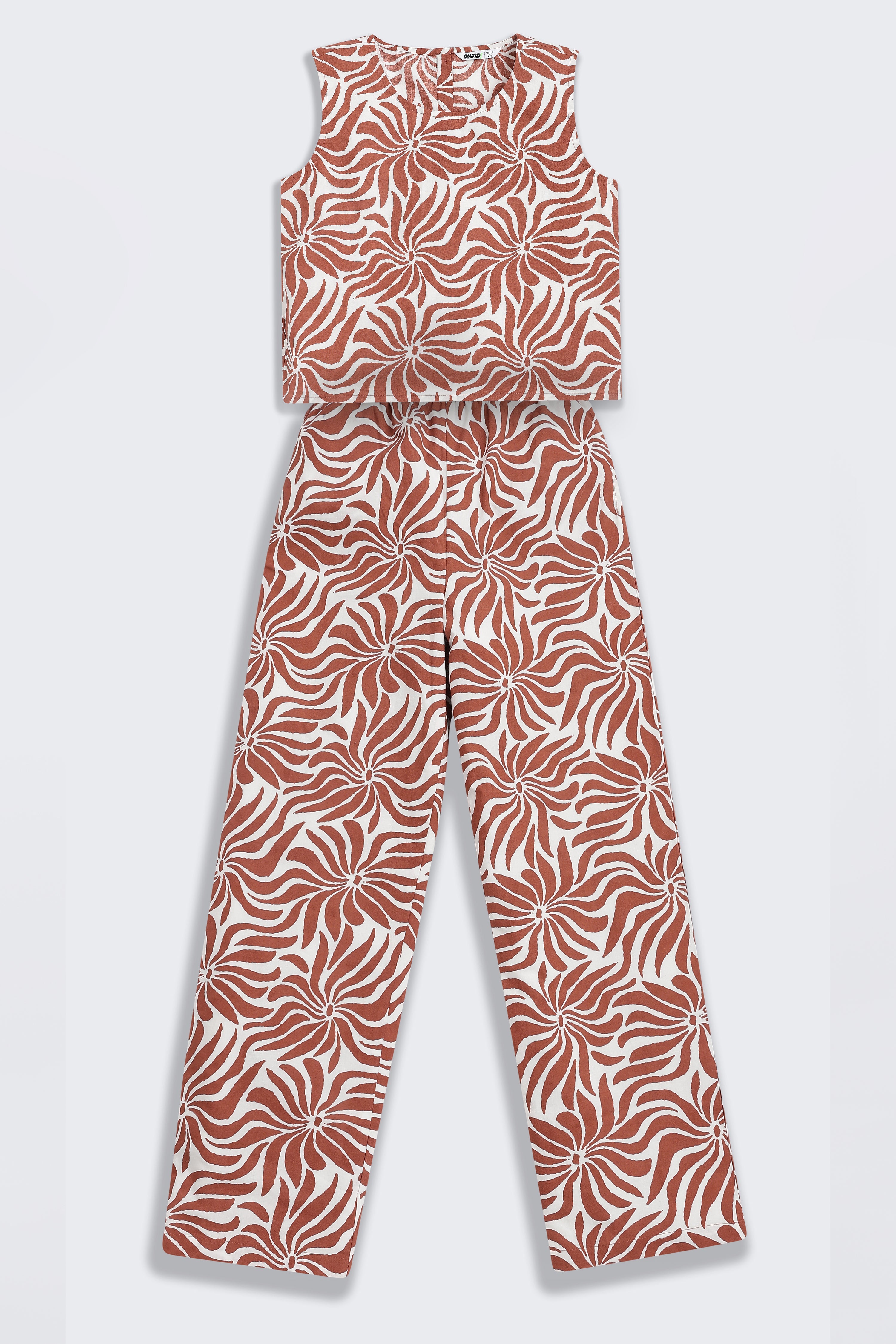 Brown Floral All - Over Printed Regular Fit Co-ord Set