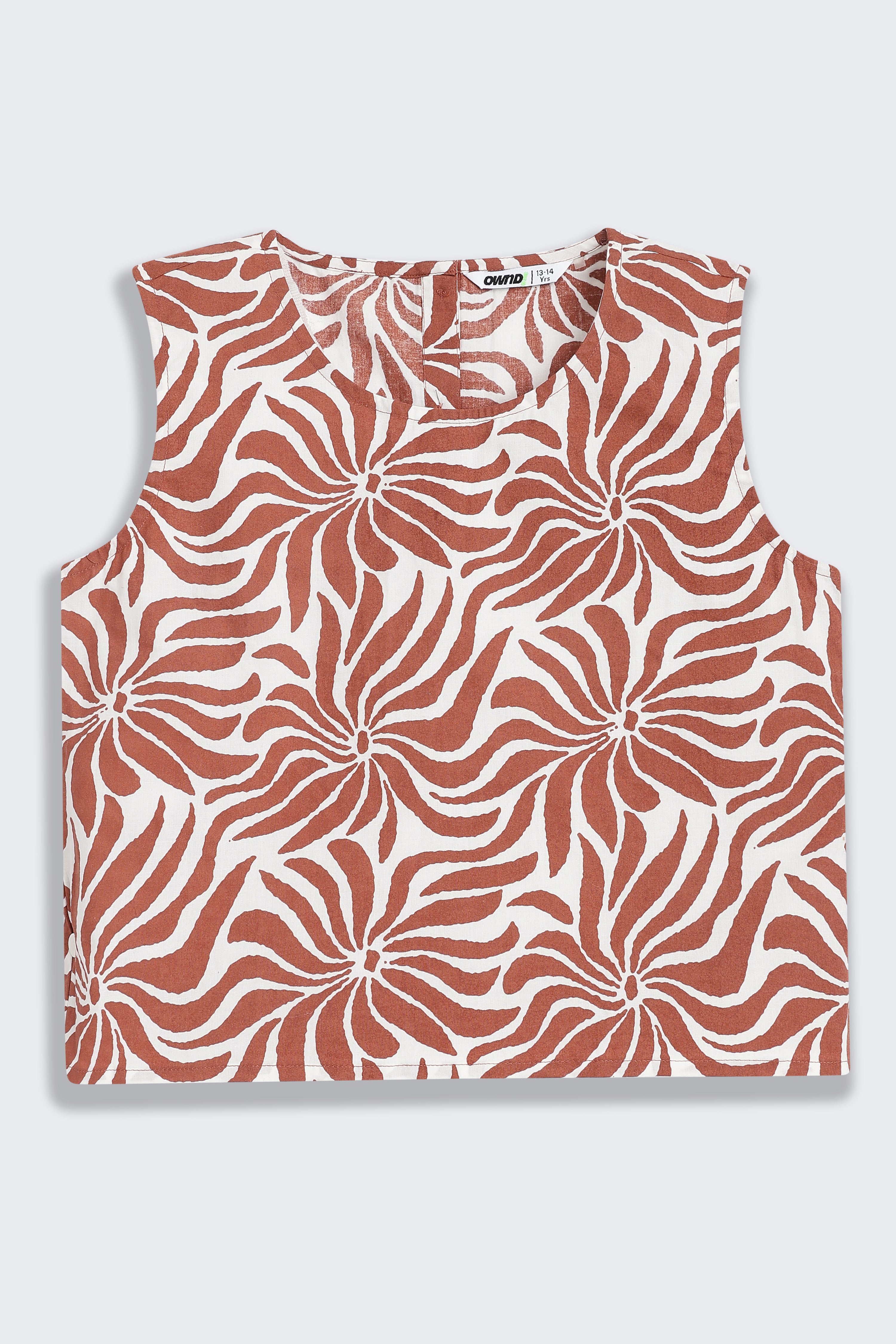 Brown Floral All - Over Printed Regular Fit Co-ord Set