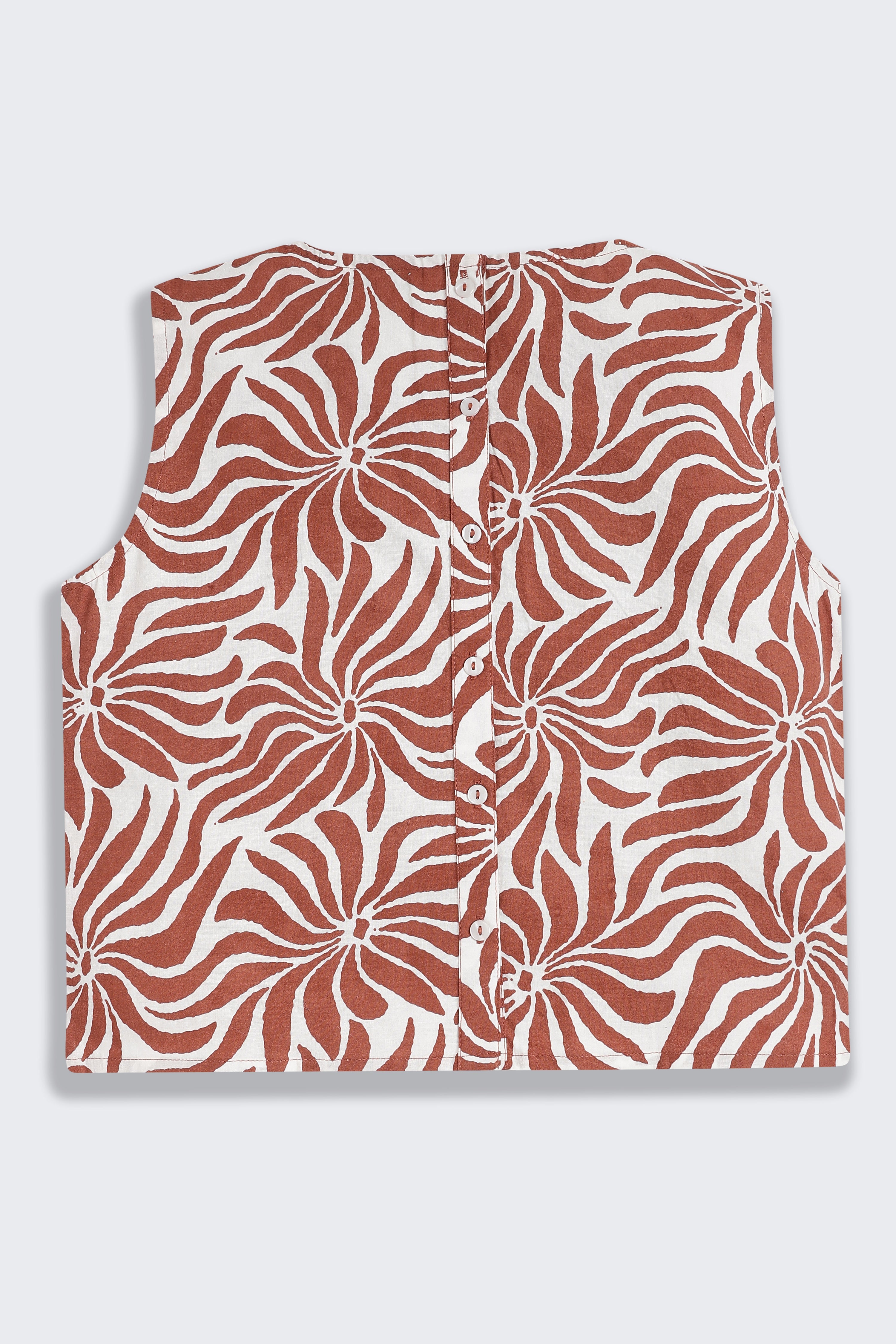 Brown Floral All - Over Printed Regular Fit Co-ord Set