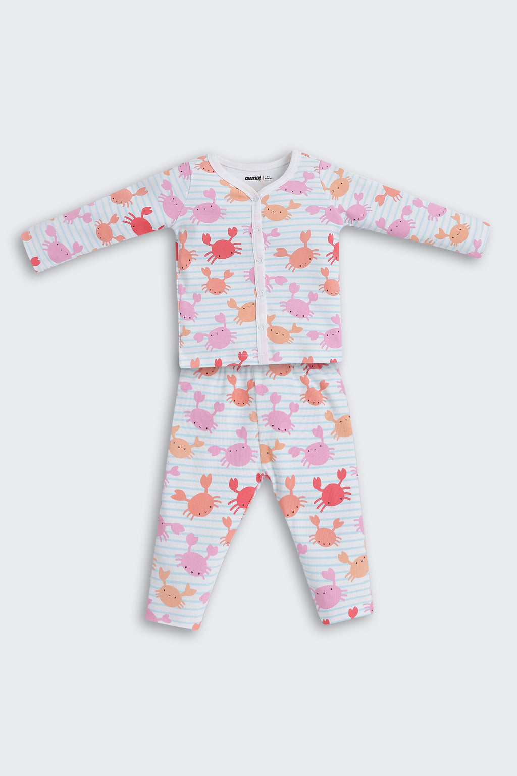 Multi-coloured Crabs Printed Regular Fit Co-ord Set