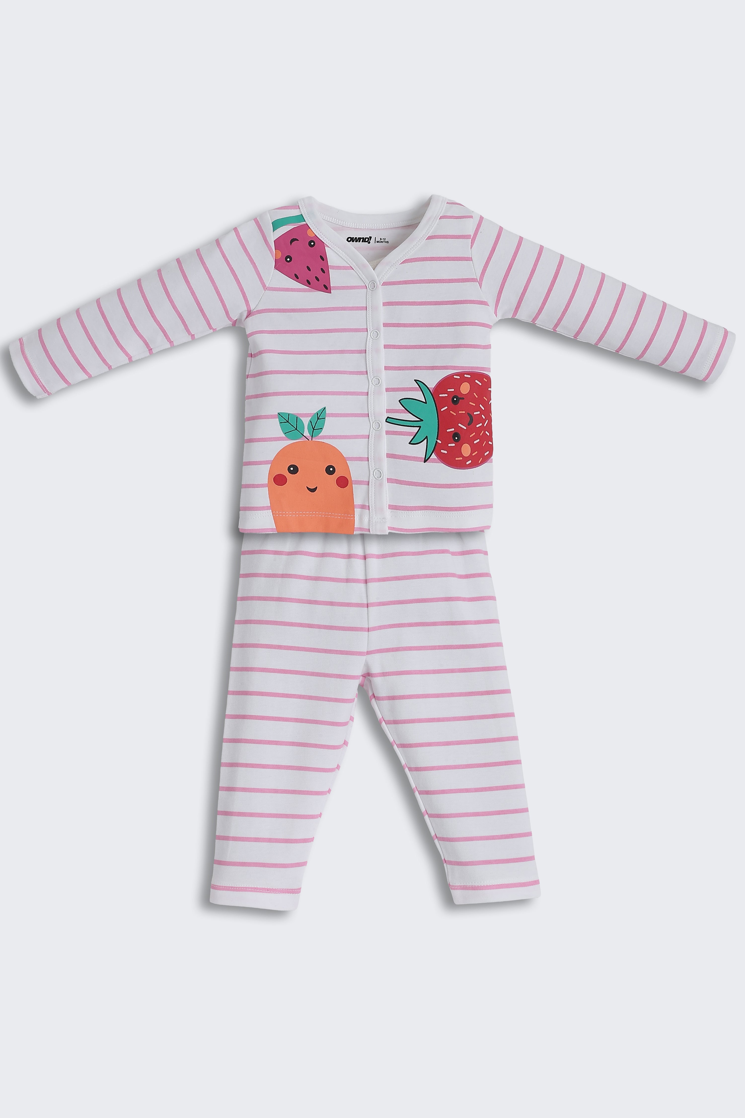 Pink Striped Regular Fit Co-ord Set