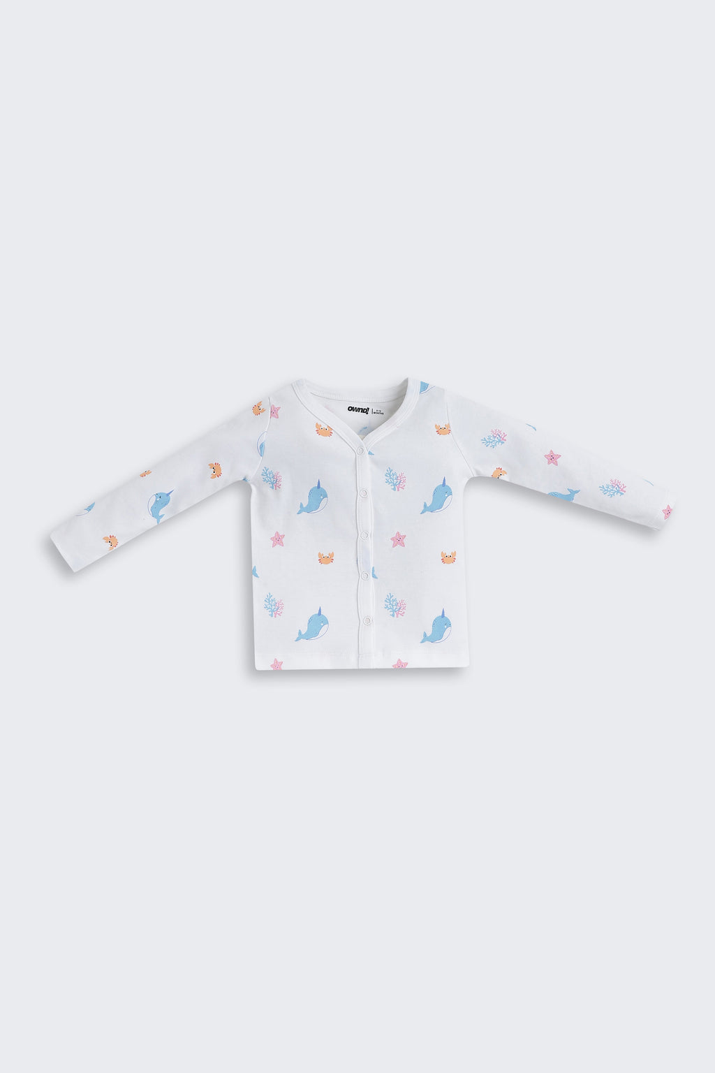 White Fish Printed Regular Fit Co-ord Set