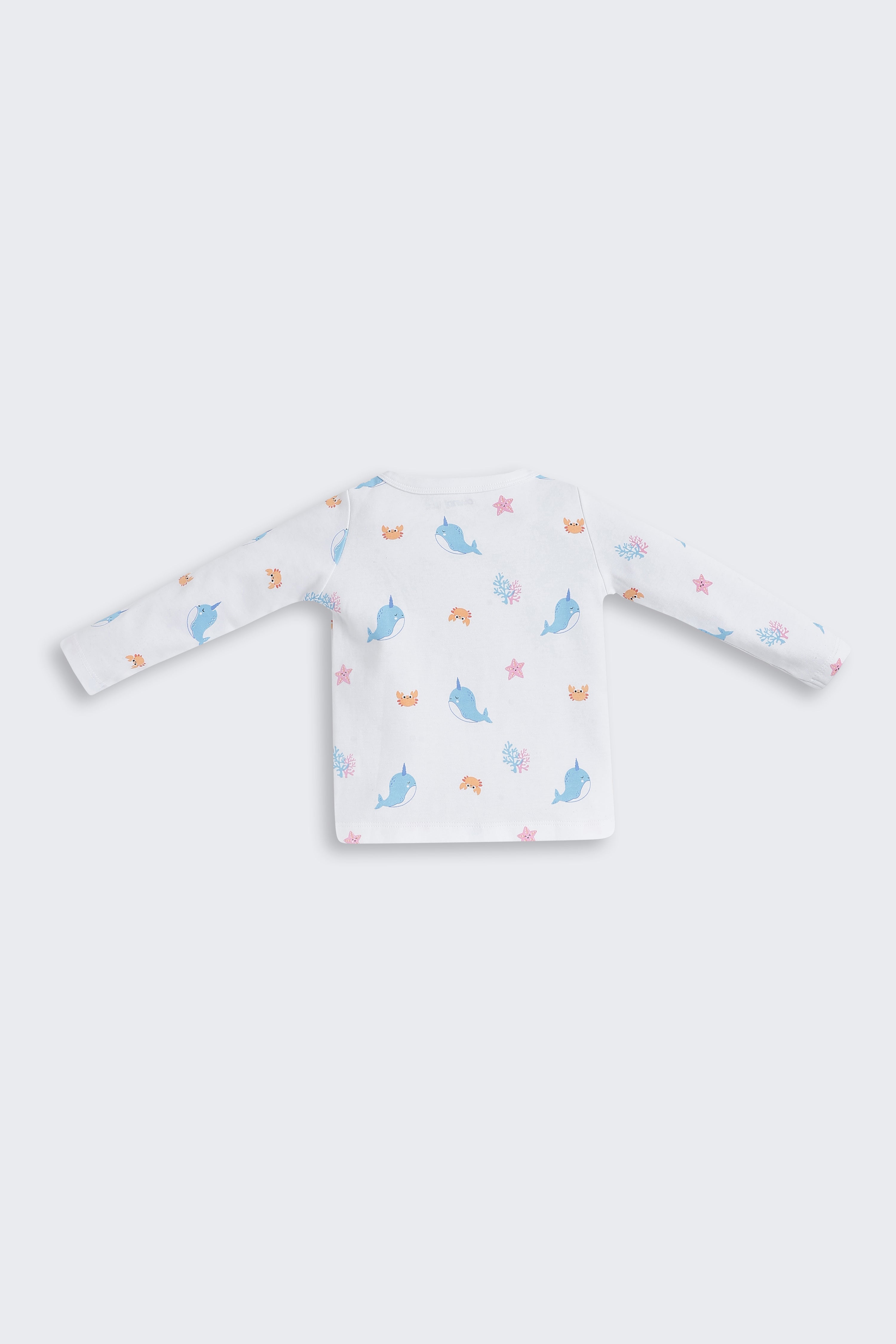 White Fish Printed Regular Fit Co-ord Set