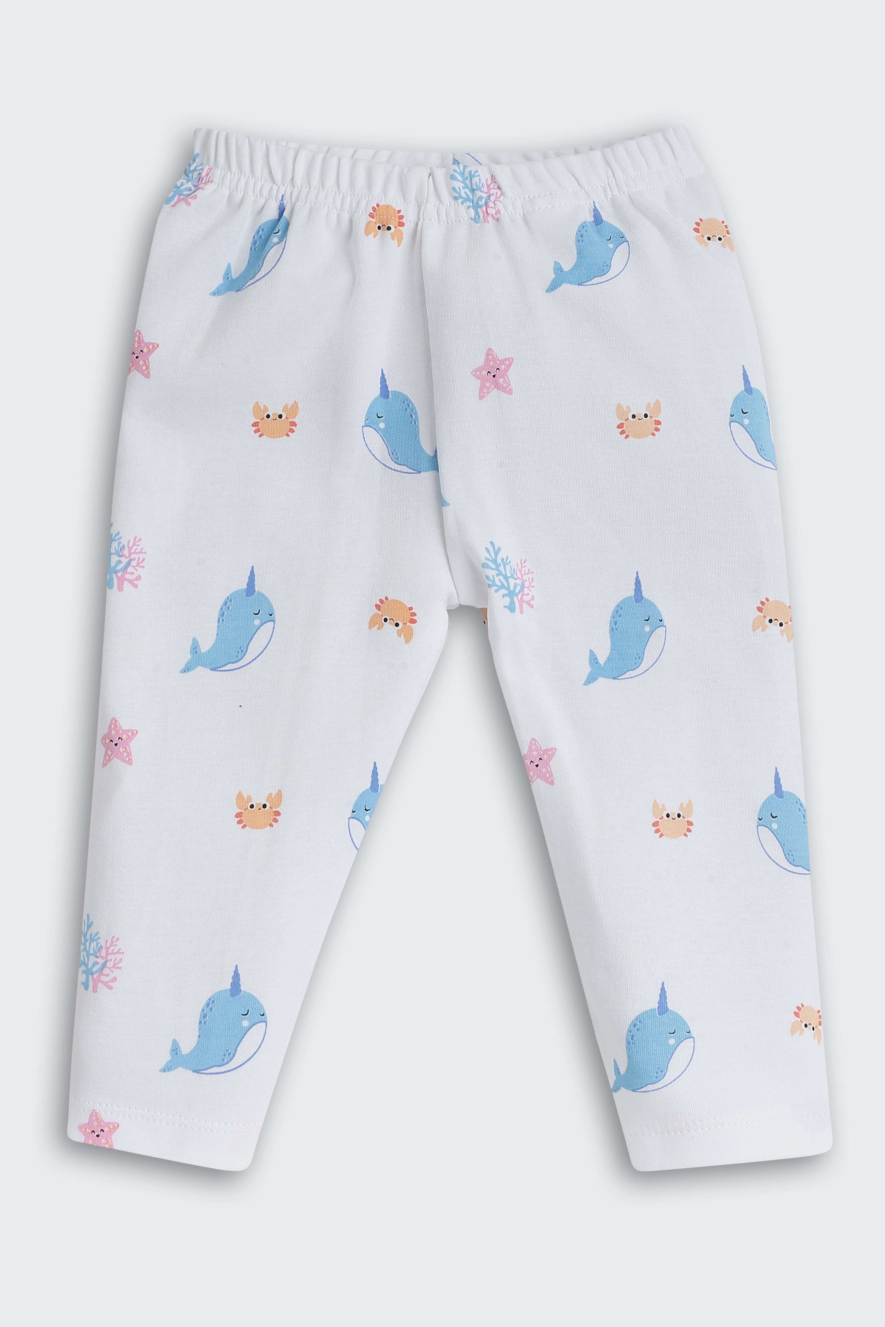 White Fish Printed Regular Fit Co-ord Set