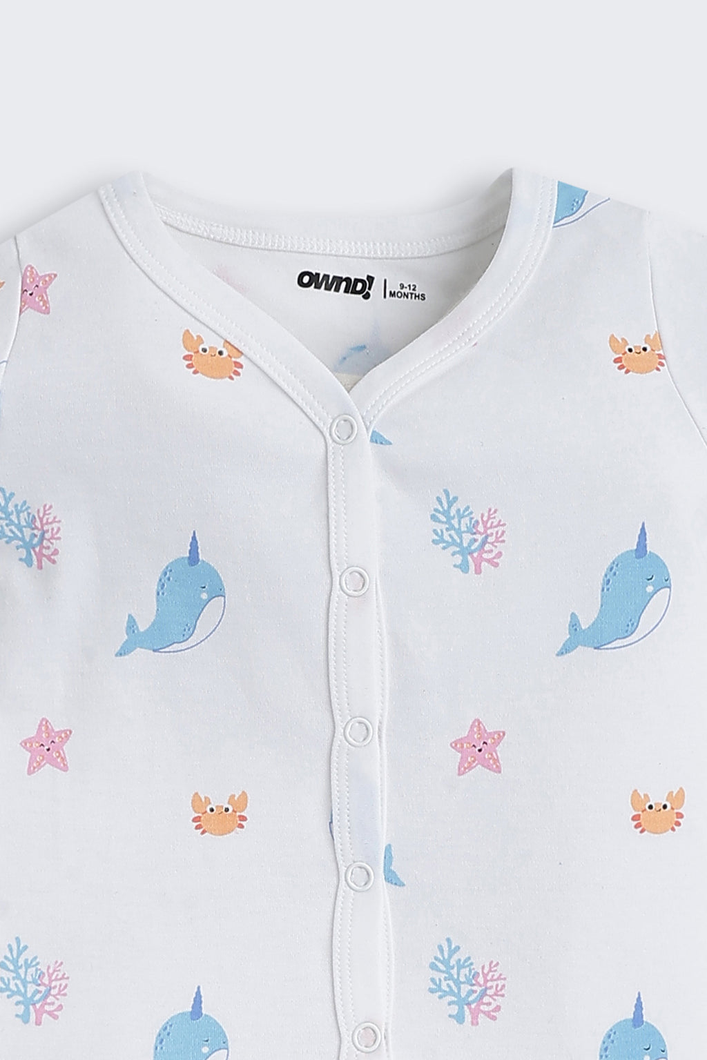 White Fish Printed Regular Fit Co-ord Set