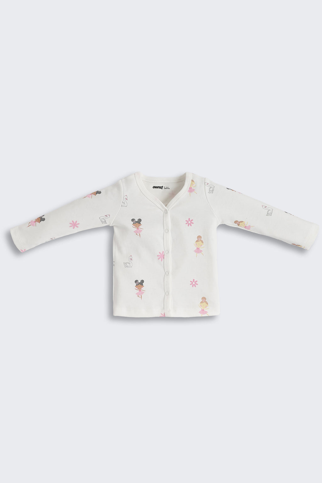 White Girls Design Printed Regular Fit Pant
